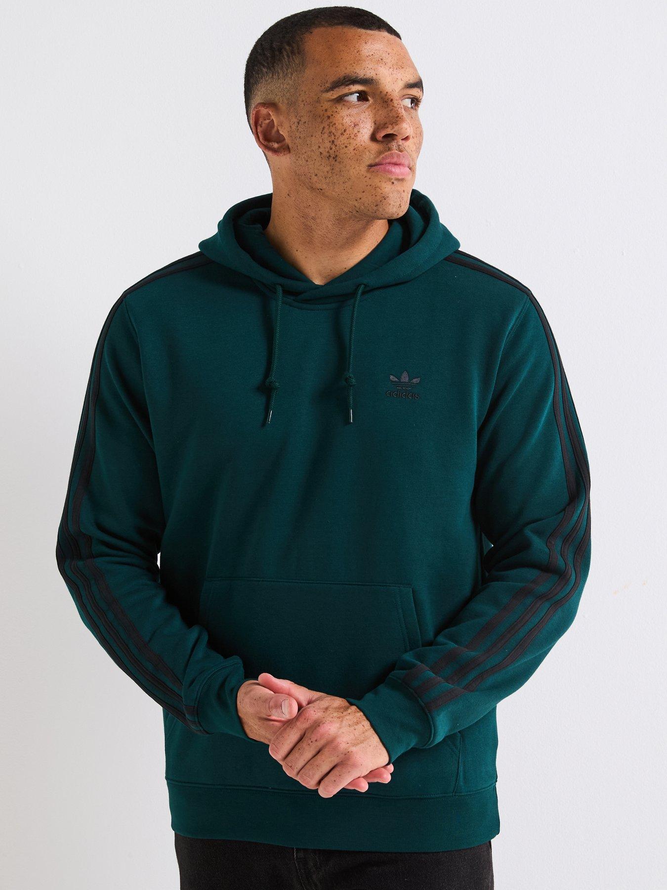  image of adidas-originals-mens-adicolor-classics-3-stripes-hoody-green