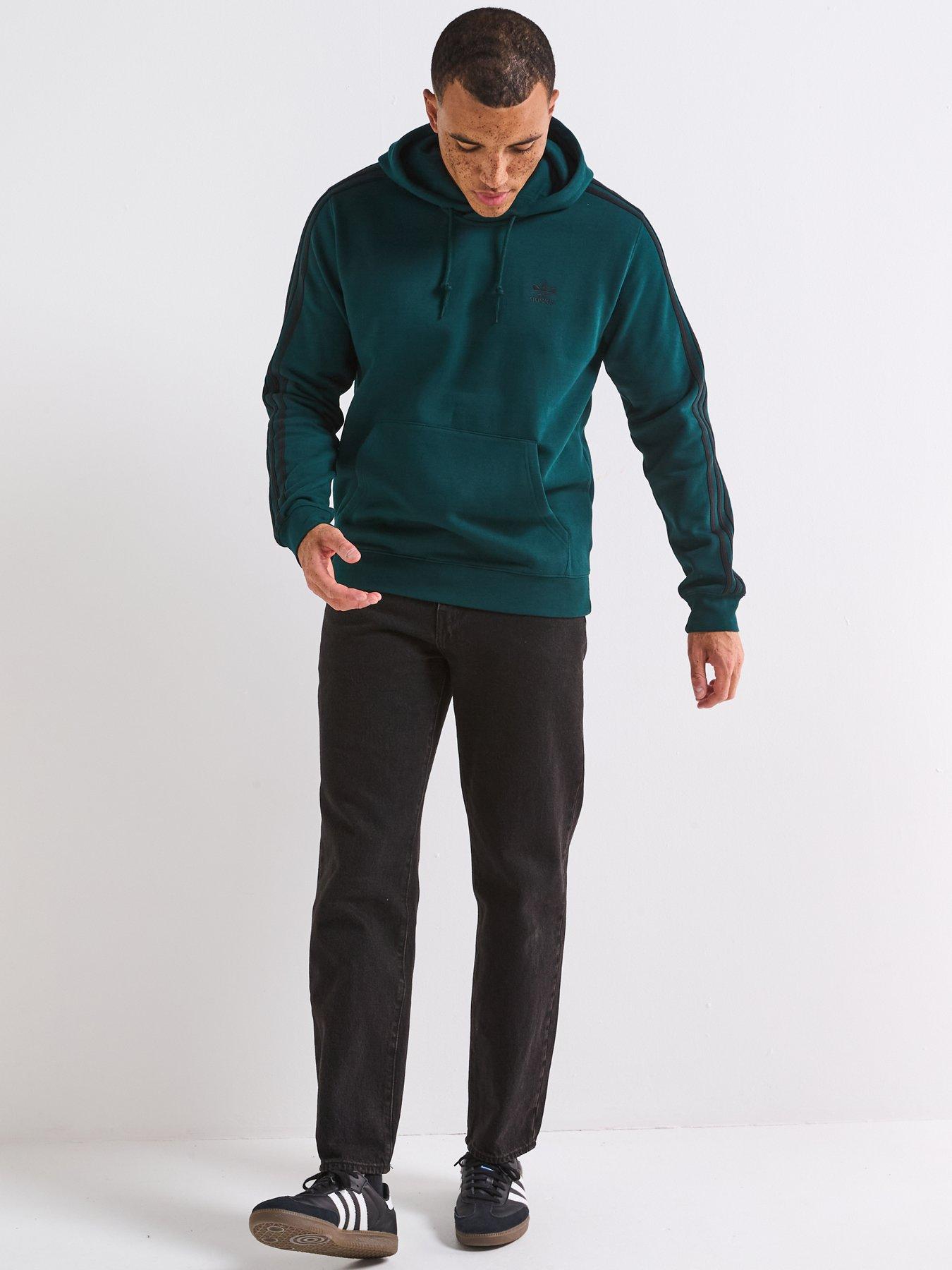  image of adidas-originals-mens-adicolor-classics-3-stripes-hoody-green