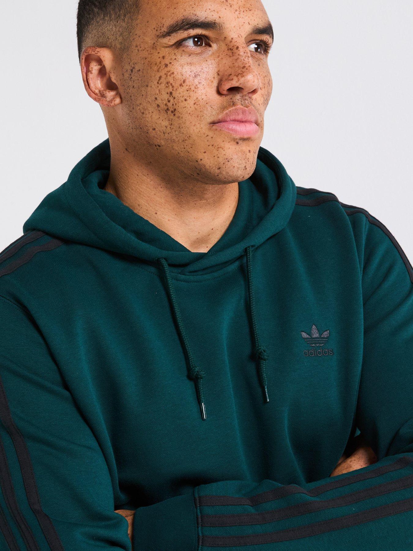  image of adidas-originals-mens-adicolor-classics-3-stripes-hoody-green