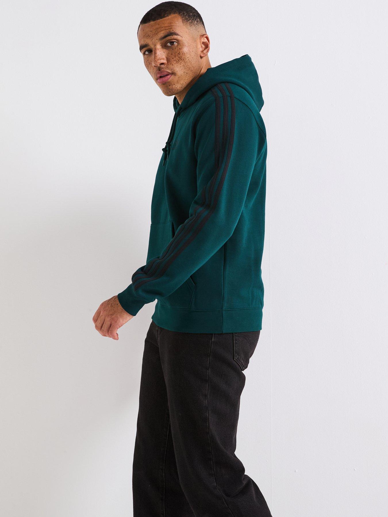  image of adidas-originals-mens-adicolor-classics-3-stripes-hoody-green