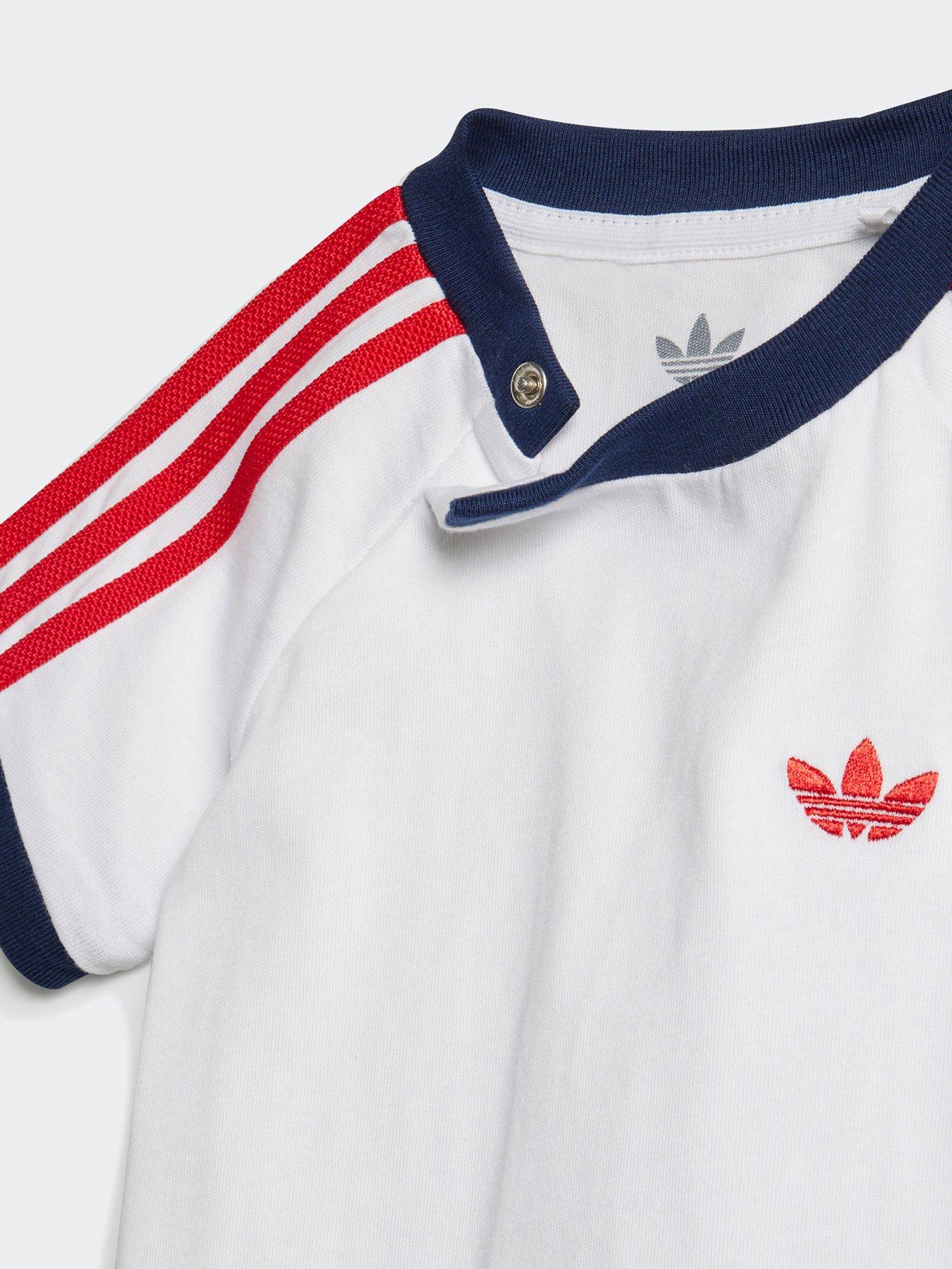  image of adidas-originals-infant-unisex-denim-tee-set-white
