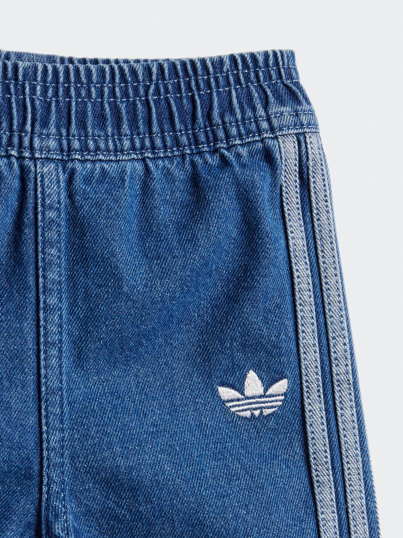  image of adidas-originals-infant-unisex-denim-tee-set-white