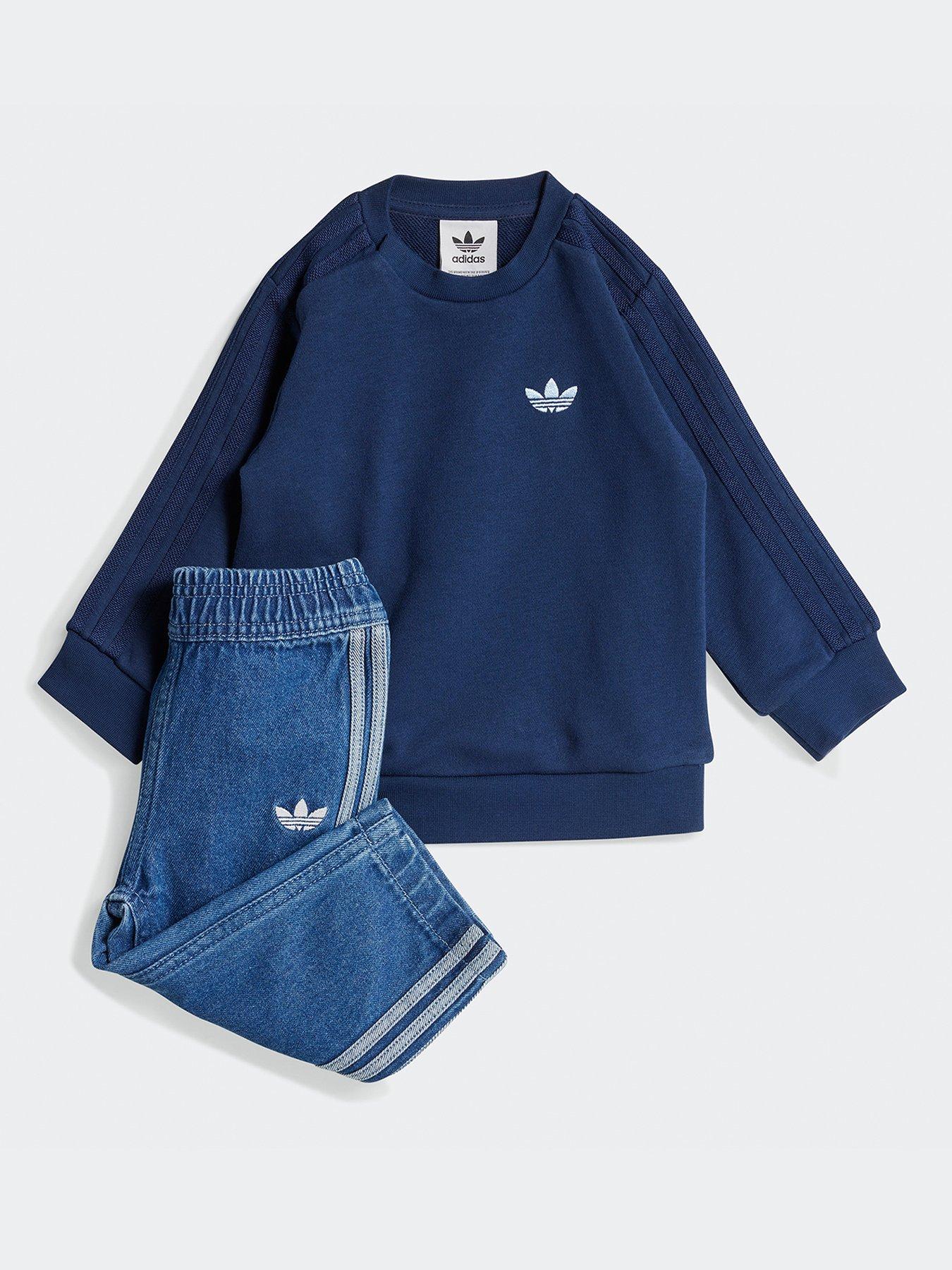 undefined Infant Unisex Denim Crew Set - Blue