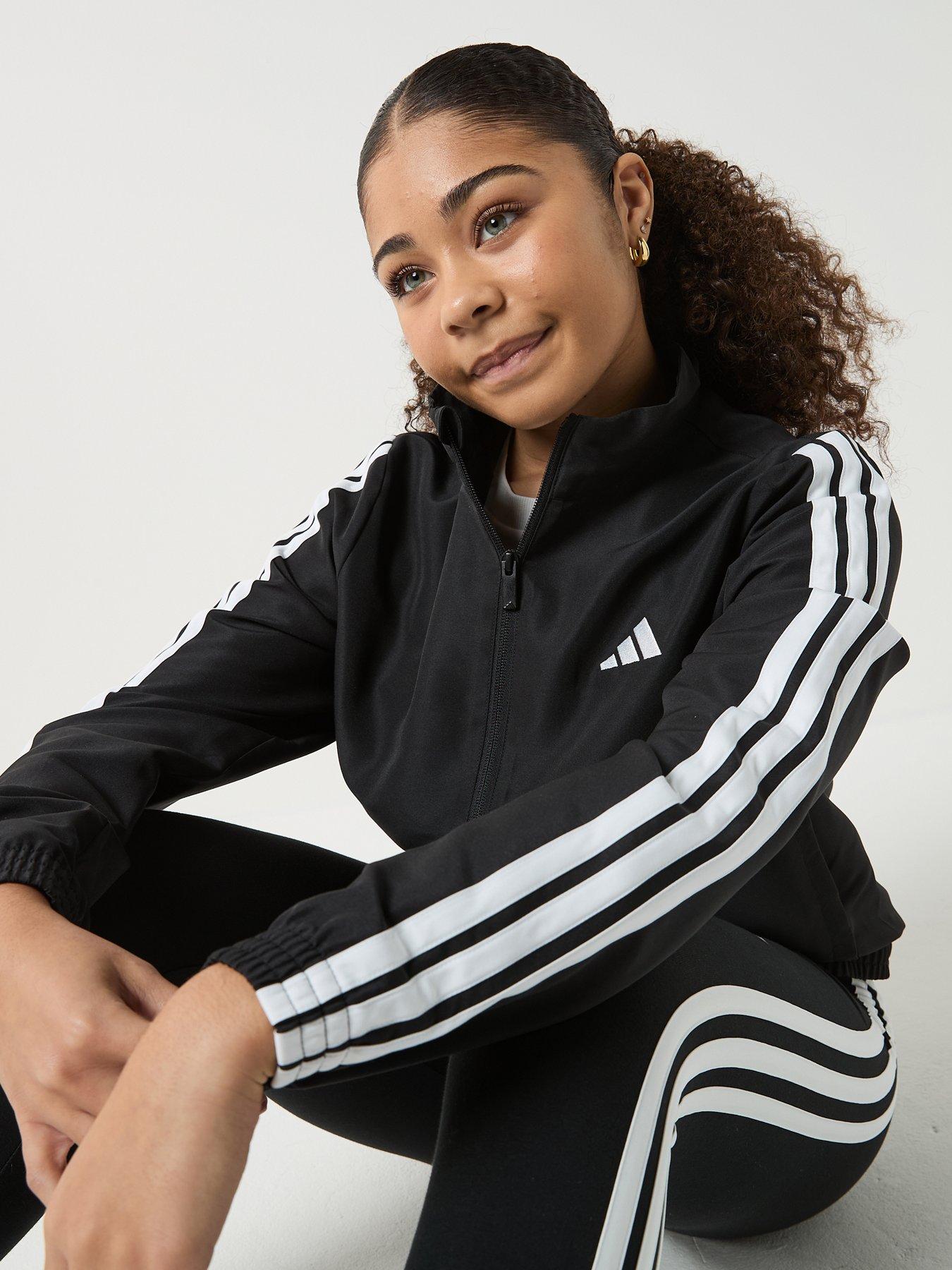  image of adidas-sportswear-junior-girls-essentials-climacool-jacket--black
