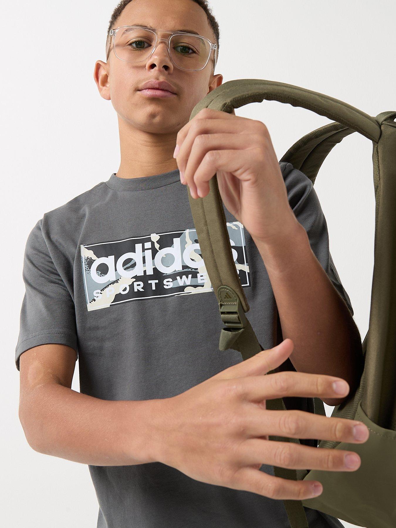 Image 4 of 5 of adidas Sportswear Junior Boys Camo Linear Graphic T-shirt -dark Grey