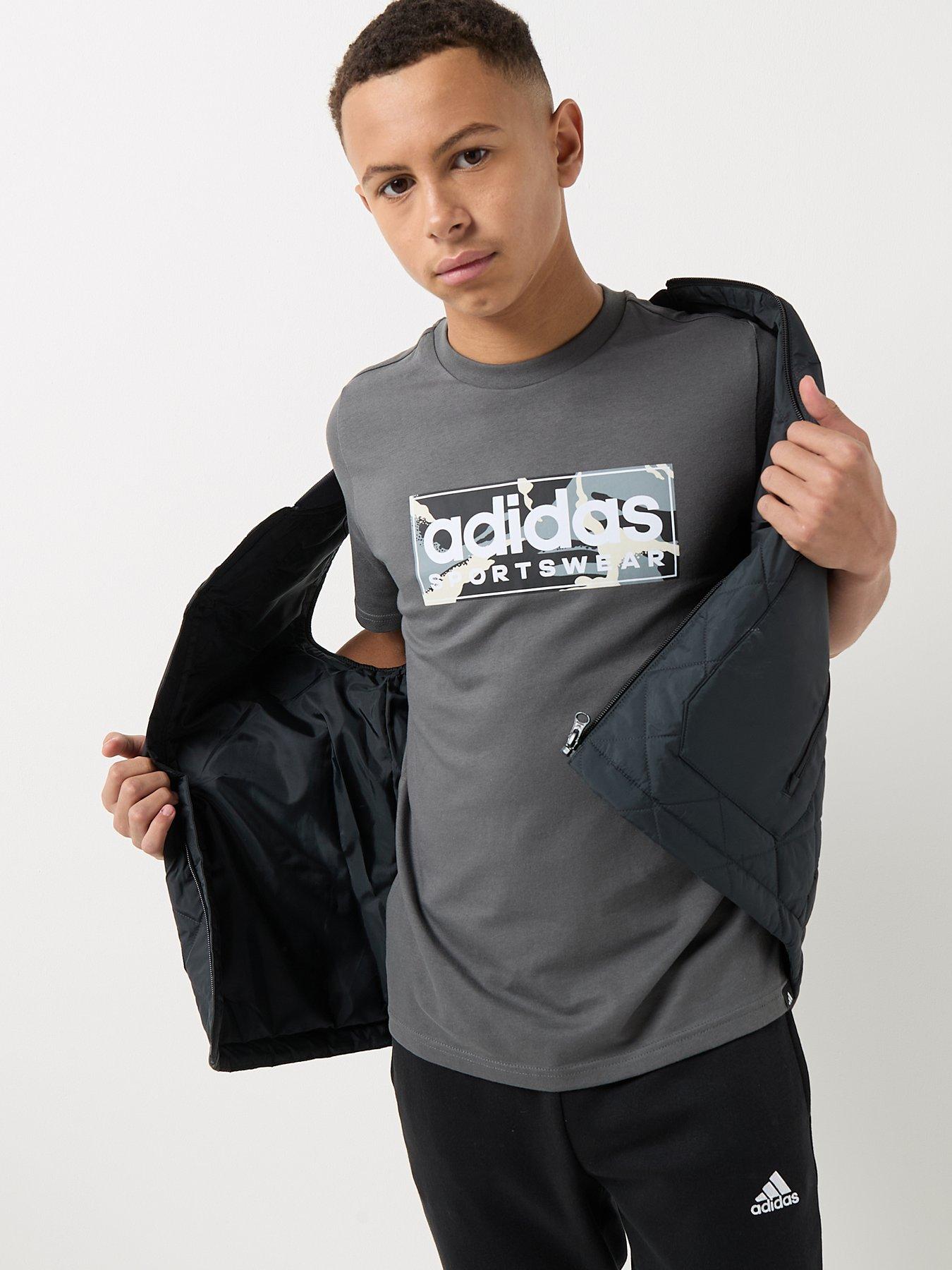 Image 5 of 5 of adidas Sportswear Junior Boys Camo Linear Graphic T-shirt -dark Grey