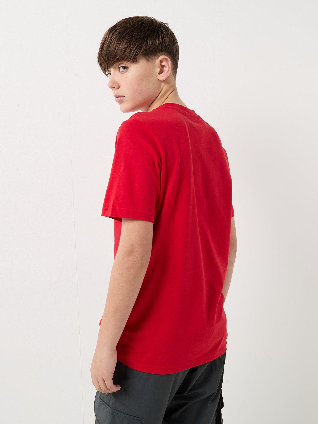  image of adidas-sportswear-junior-boys-camo-linear-graphic-t-shirt--red