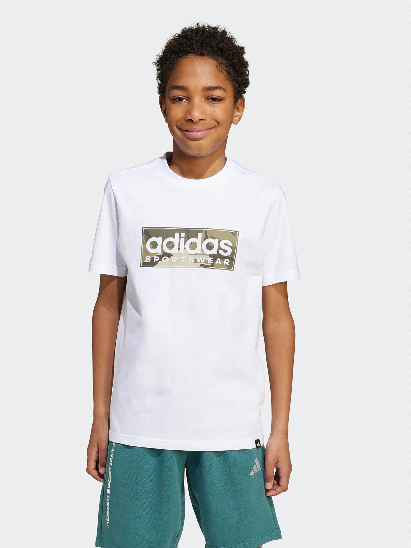 undefined Junior Boys Camo Linear Graphic T-shirt -white