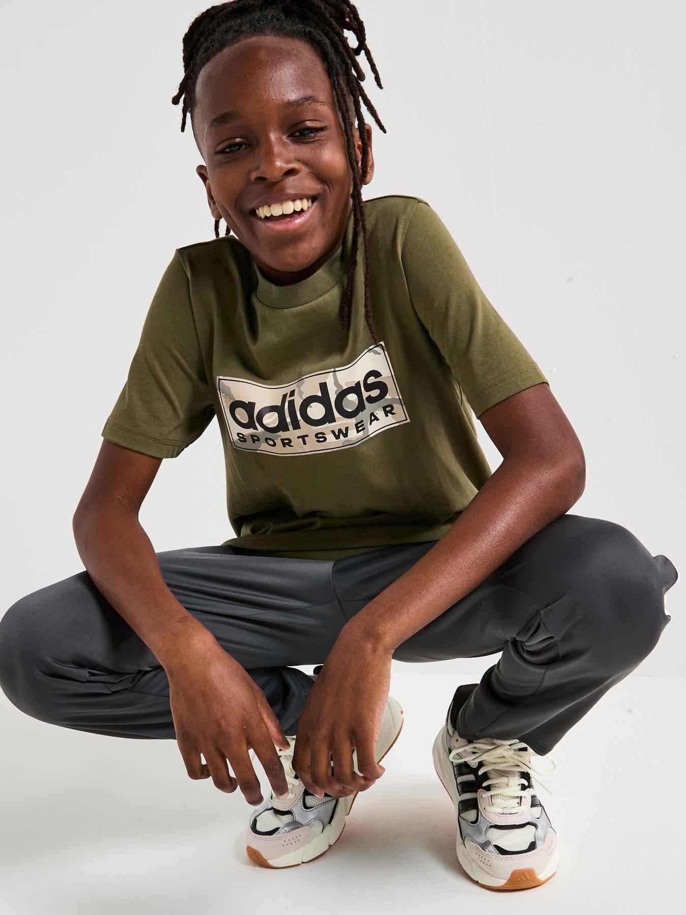 adidas Sportswear Junior Boys Camo Linear Graphic T-shirt -green