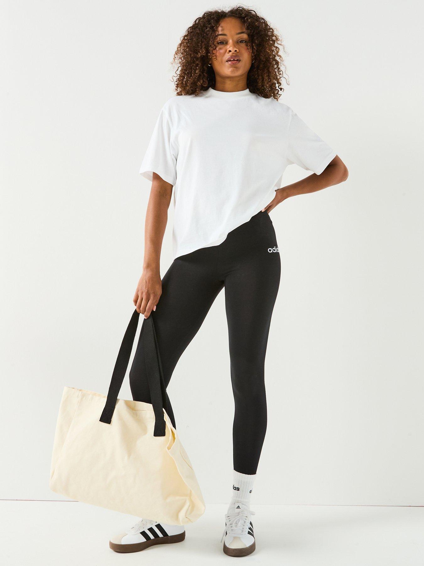 Image 3 of 5 of adidas Sportswear Women's Essentials Linear Cotton Leggings - Black