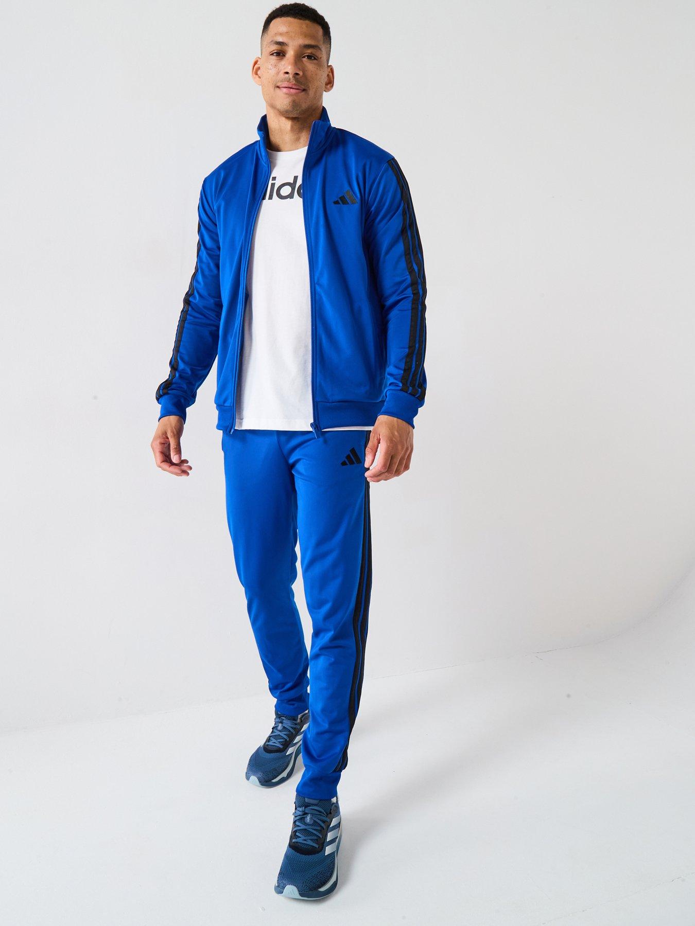 Image 1 of 6 of adidas Sportswear Men's Sportswear Basic 3-stripes Tricot Tracksuit - Blue