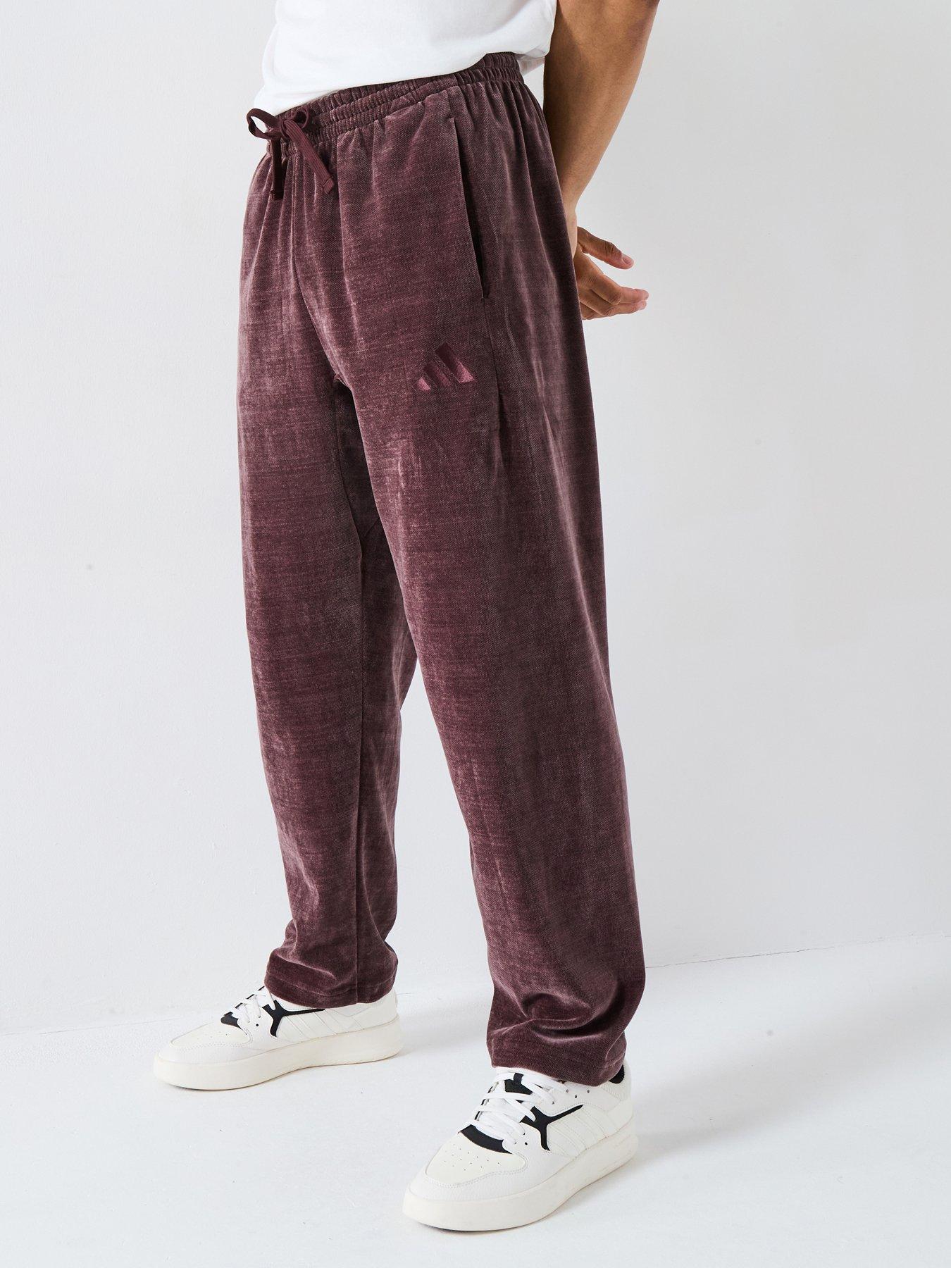  image of adidas-sportswear-mens-all-szn-luxe-open-hem-pants-brown