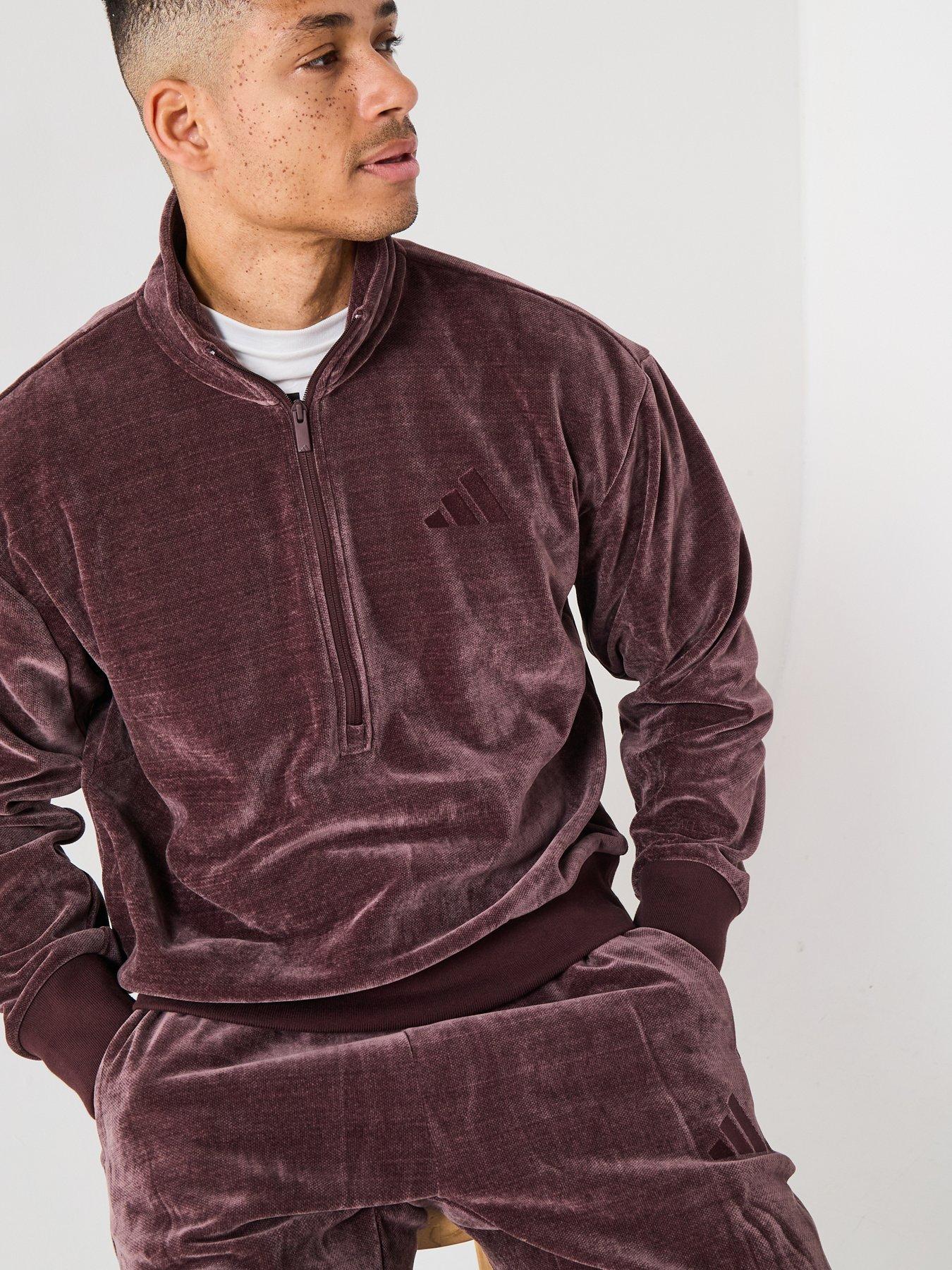  image of adidas-sportswear-mens-all-szn-luxe-open-hem-pants-brown