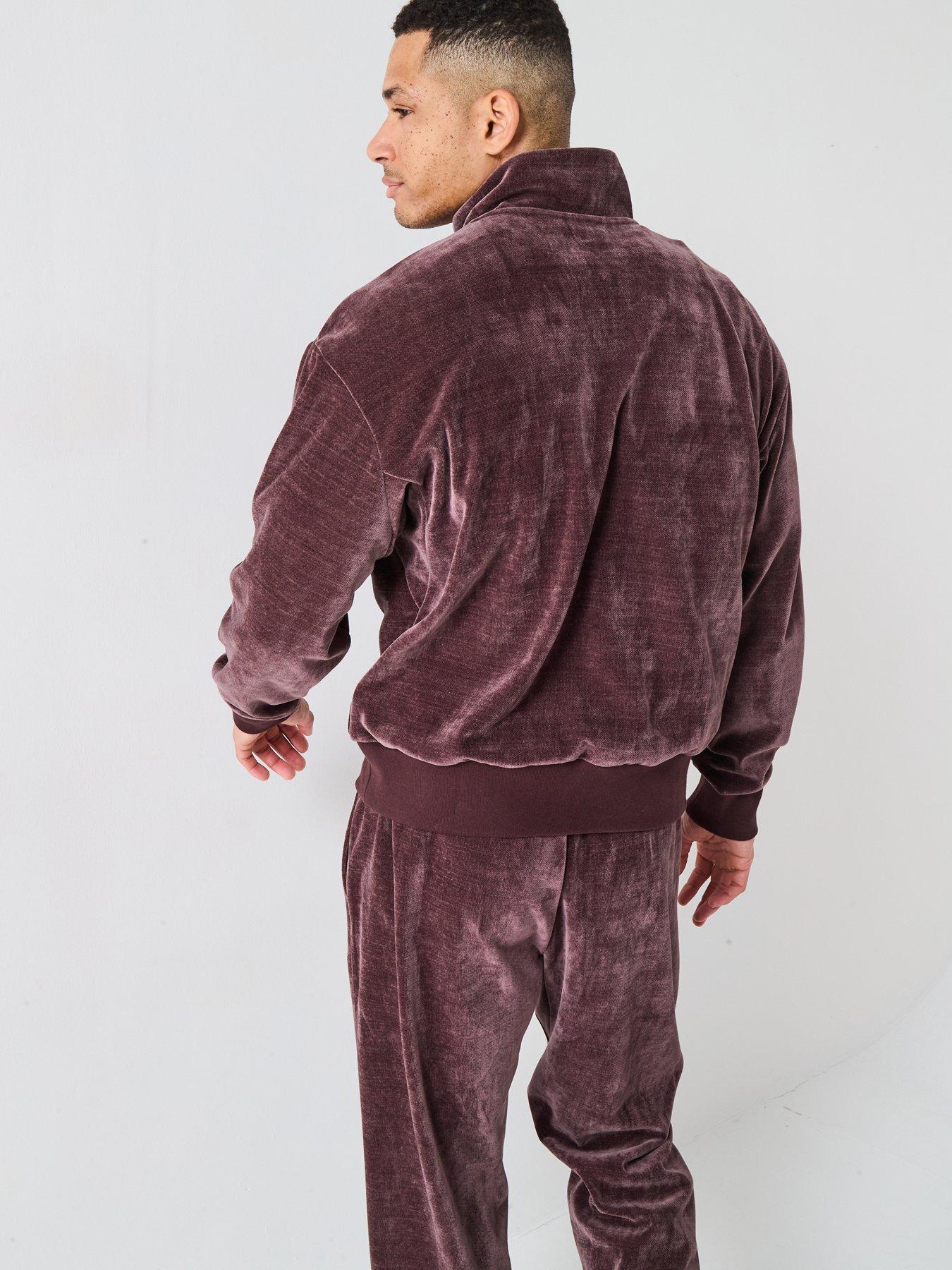  image of adidas-sportswear-mens-all-szn-luxe-half-zip-brown