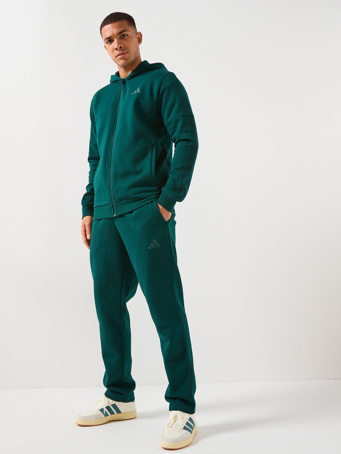 Image 3 of 6 of adidas Sportswear Men's Colorblock Hooded Tracksuit - Green