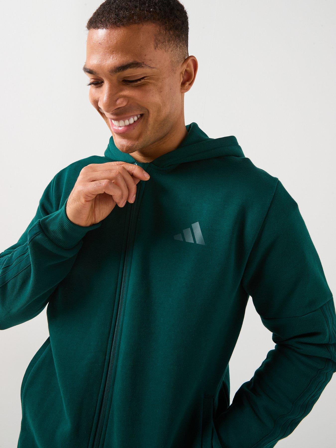 Image 4 of 6 of adidas Sportswear Men's Colorblock Hooded Tracksuit - Green