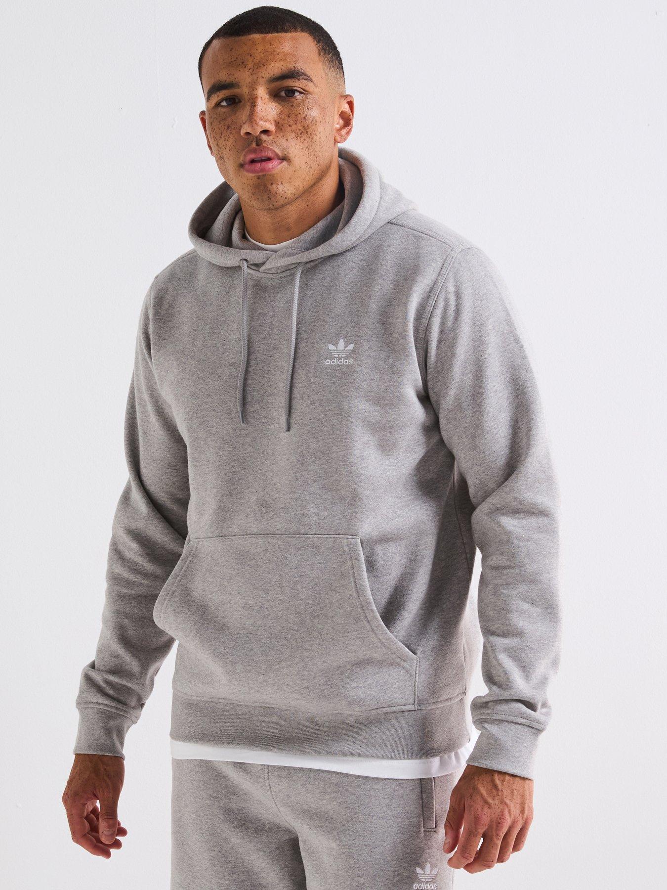 undefined Men's Trefoil Essentials Hoodie - Grey