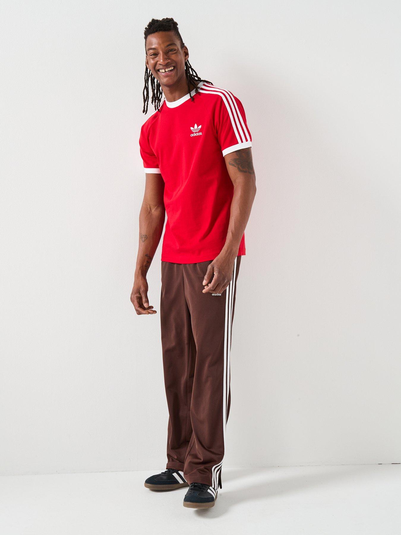 Image 3 of 6 of adidas Originals Men's Adicolor Classics 3-Stripes T-Shirt - Red