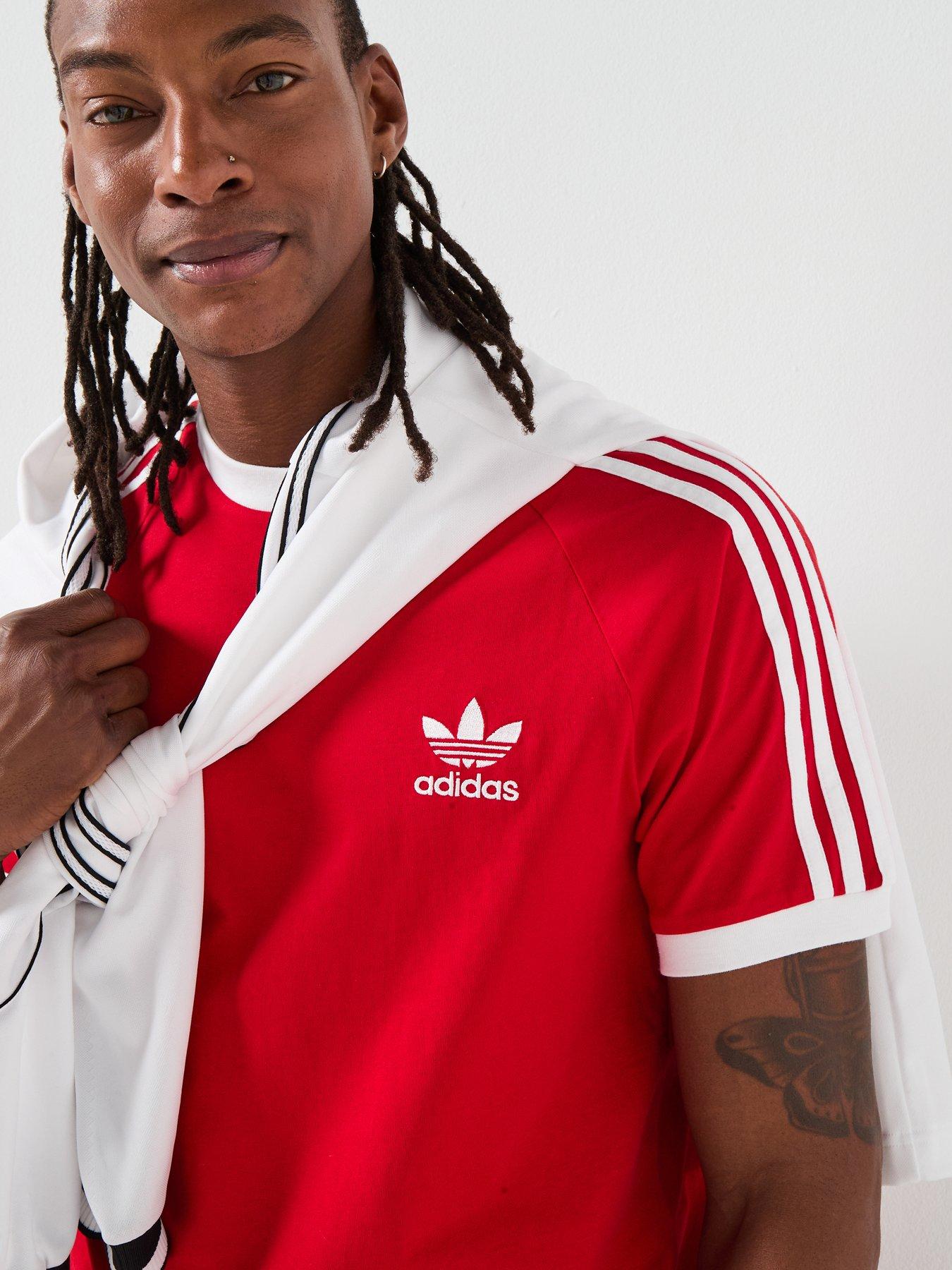 Image 4 of 6 of adidas Originals Men's Adicolor Classics 3-Stripes T-Shirt - Red