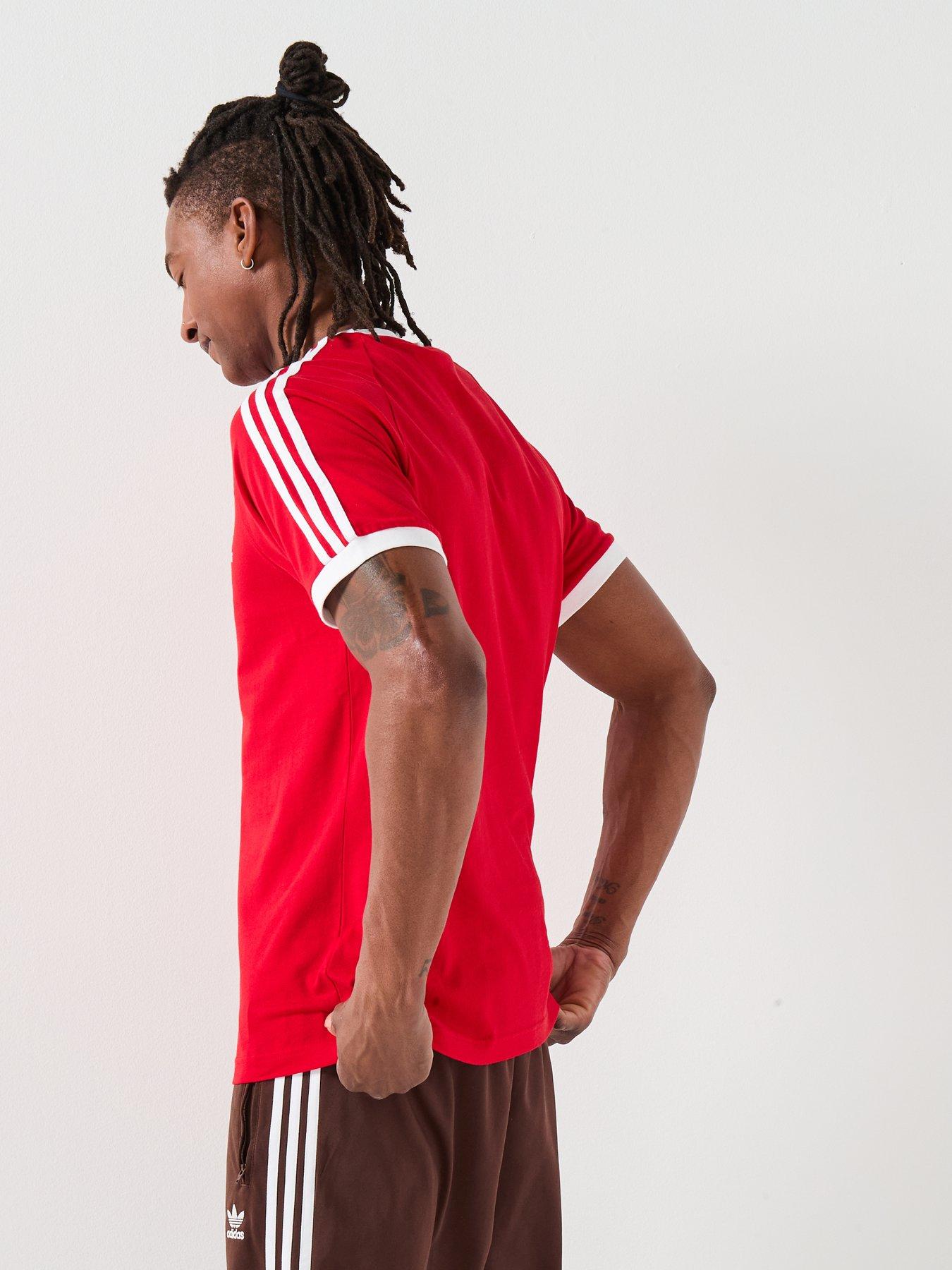 Image 5 of 6 of adidas Originals Men's Adicolor Classics 3-Stripes T-Shirt - Red