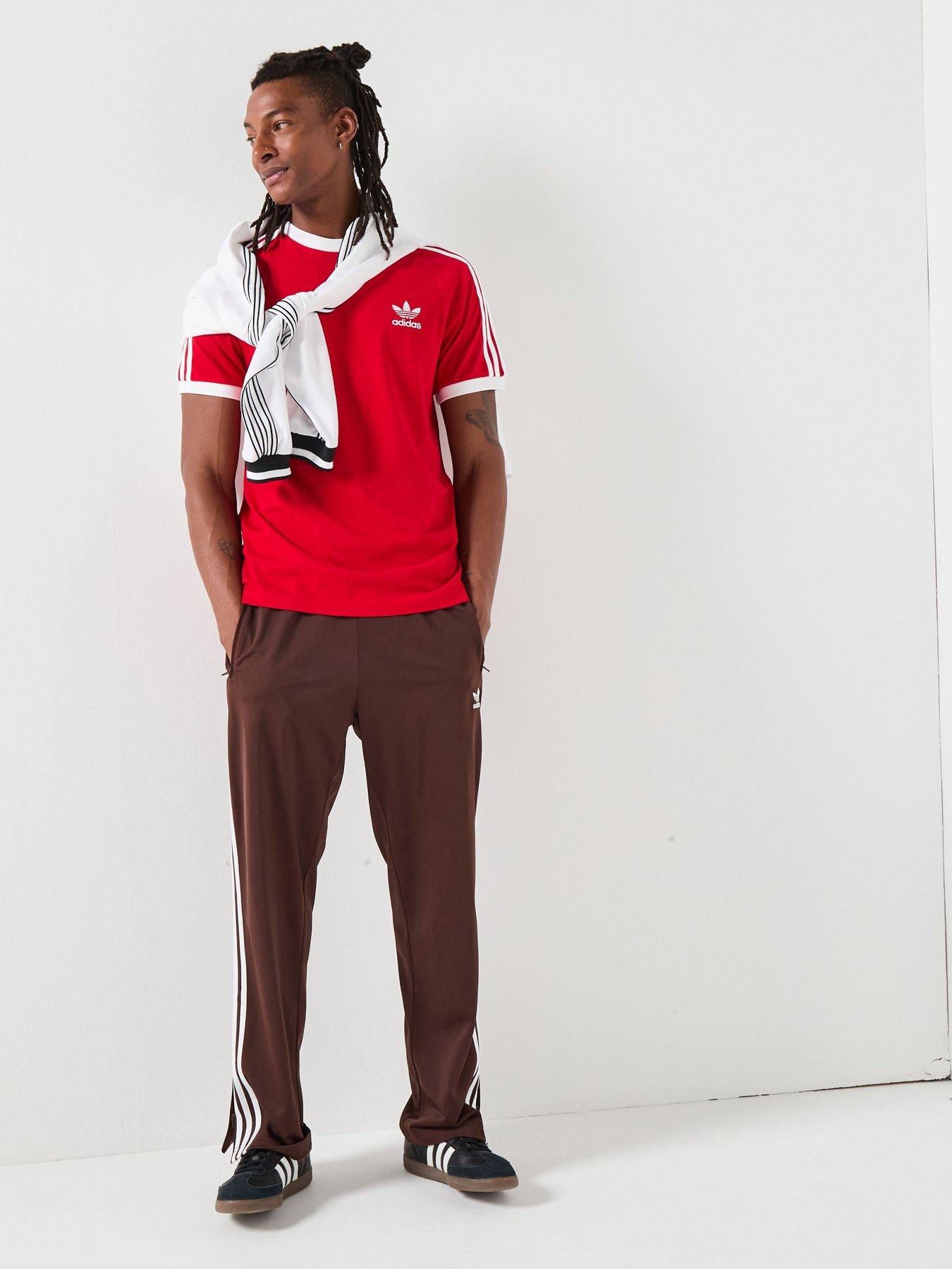 Image 6 of 6 of adidas Originals Men's Adicolor Classics 3-Stripes T-Shirt - Red