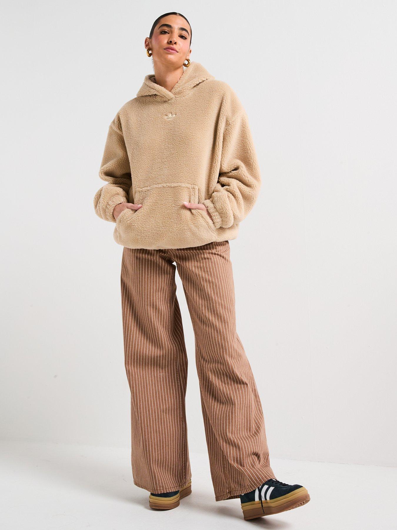  image of adidas-originals-womens-essential-teddy-crop-beige