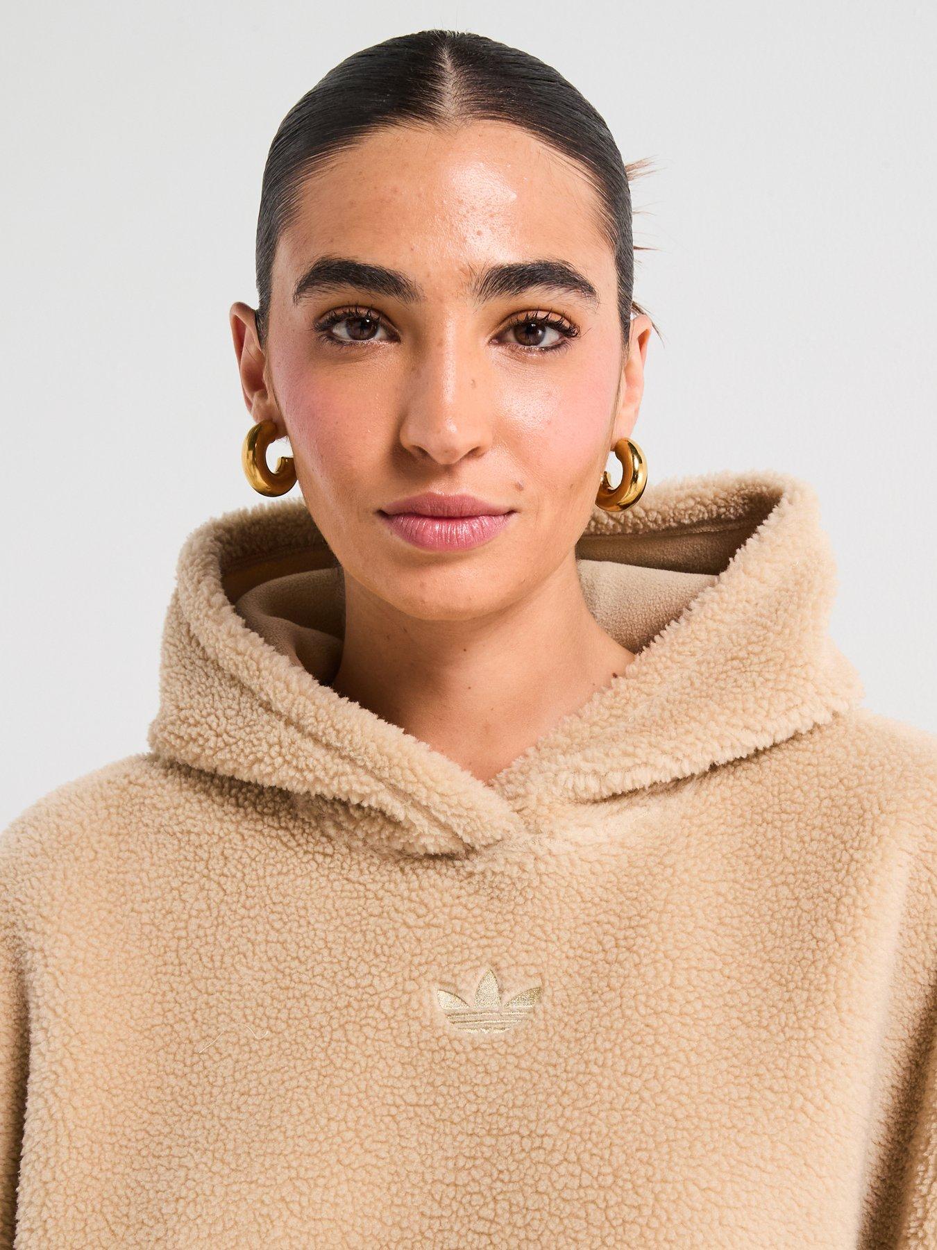  image of adidas-originals-womens-essential-teddy-crop-beige