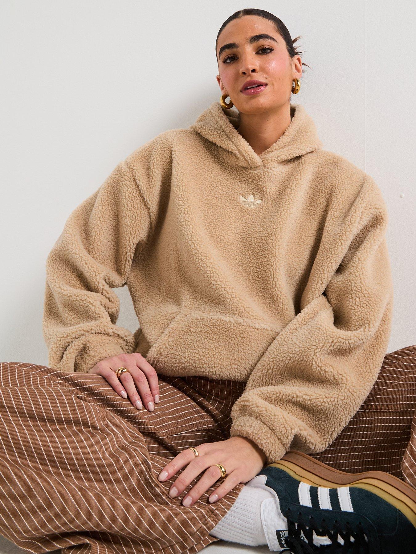  image of adidas-originals-womens-essential-teddy-crop-beige