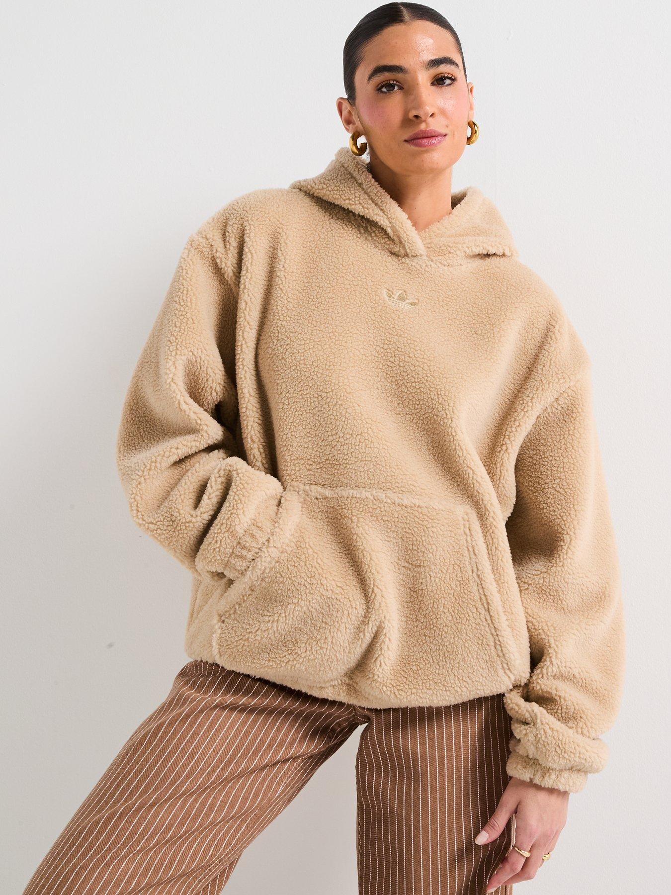  image of adidas-originals-womens-essential-teddy-crop-beige