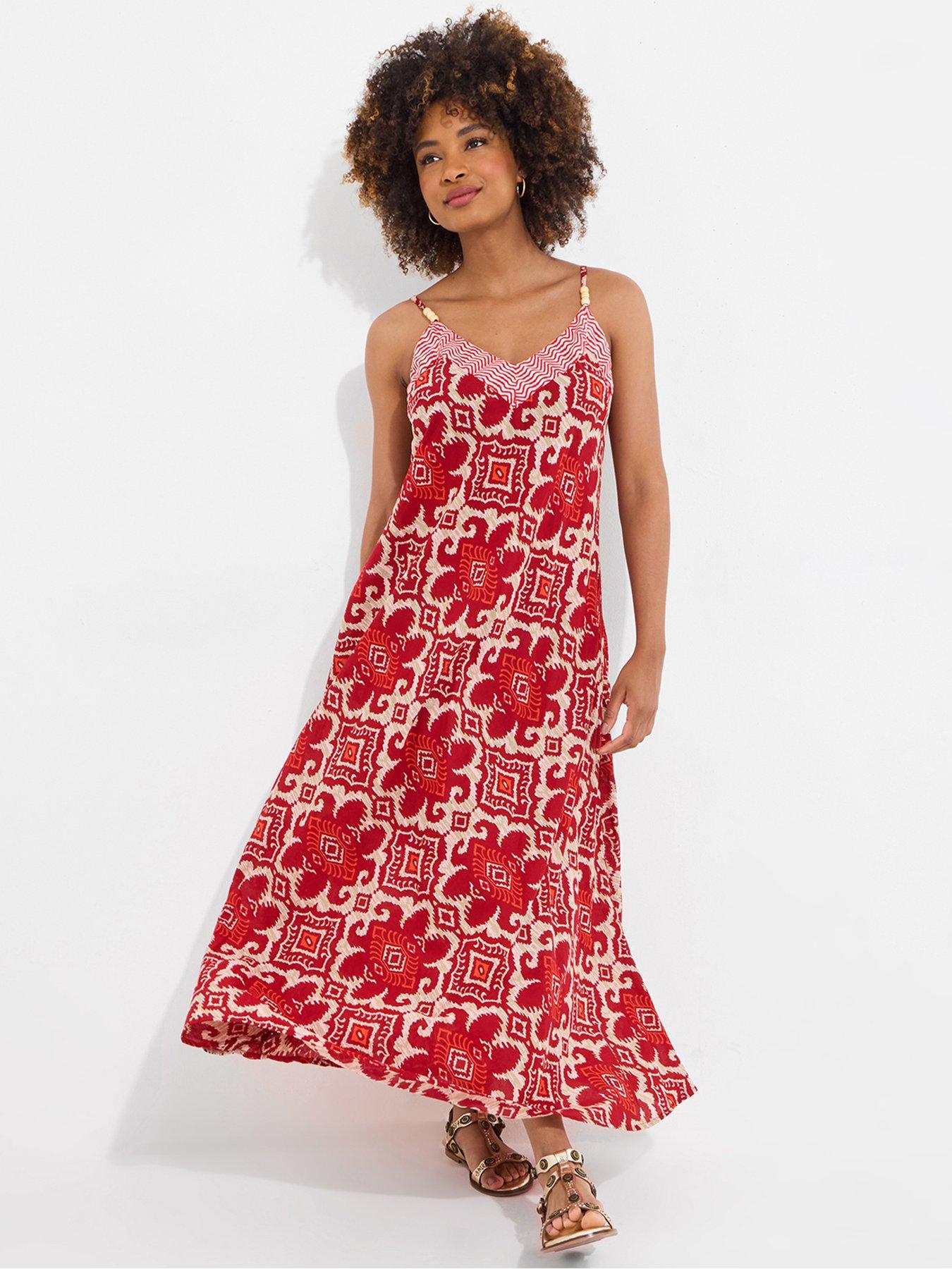  image of joe-browns-petite-ula-printed-maxi-dress-red