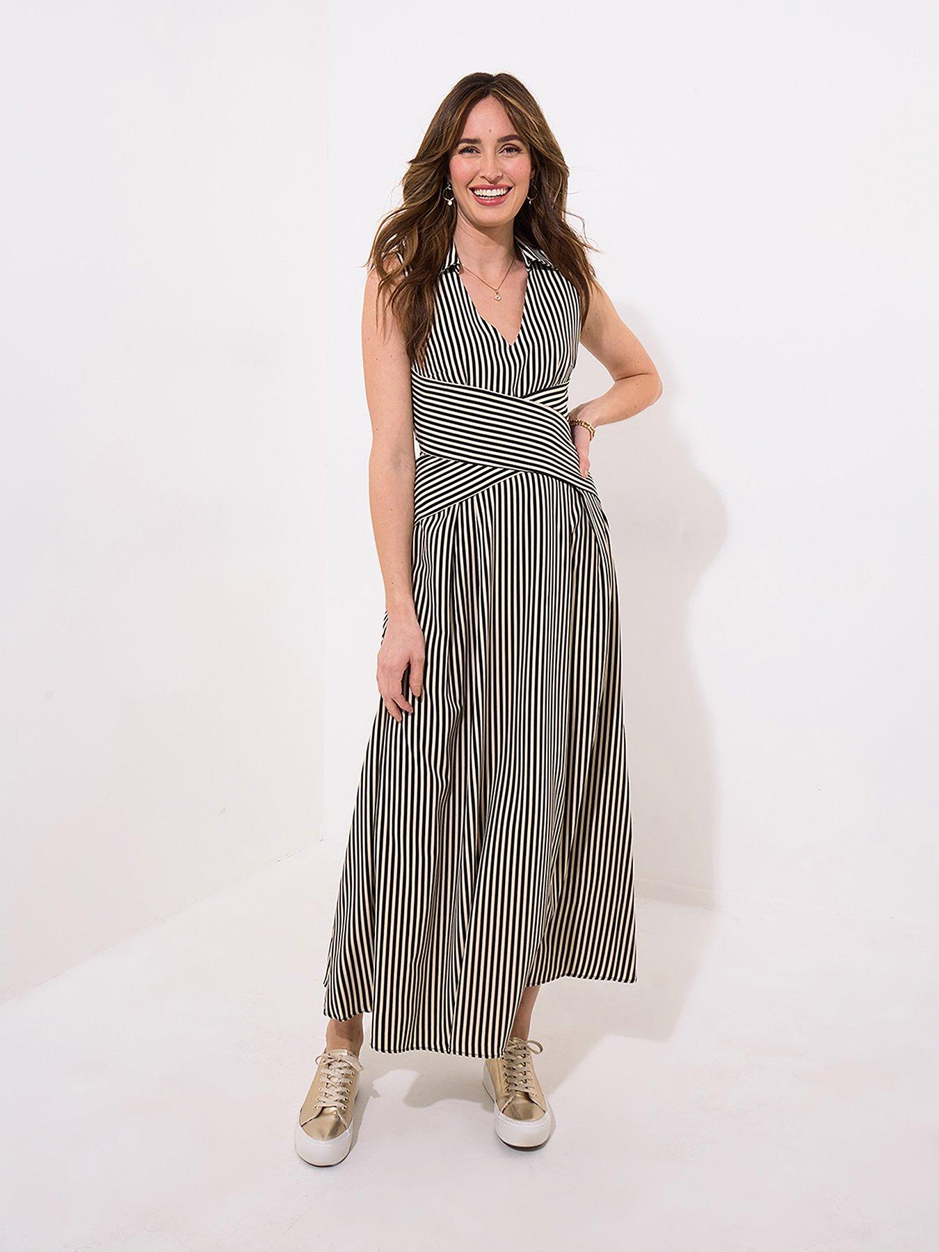 undefined Isla Stripe Dress - Black