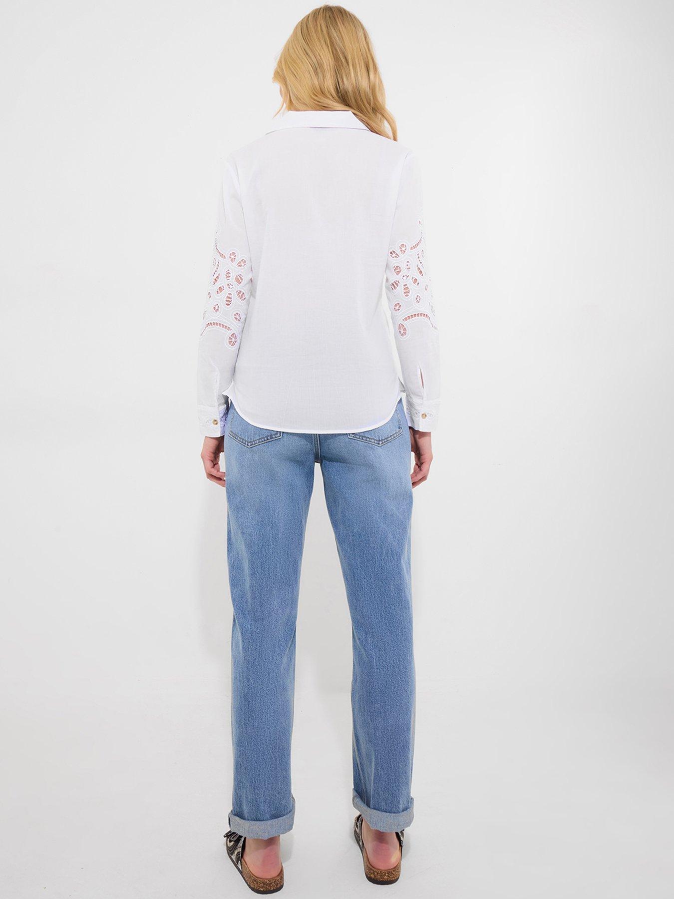 image of joe-browns-mariella-lace-cotton-blouse-white