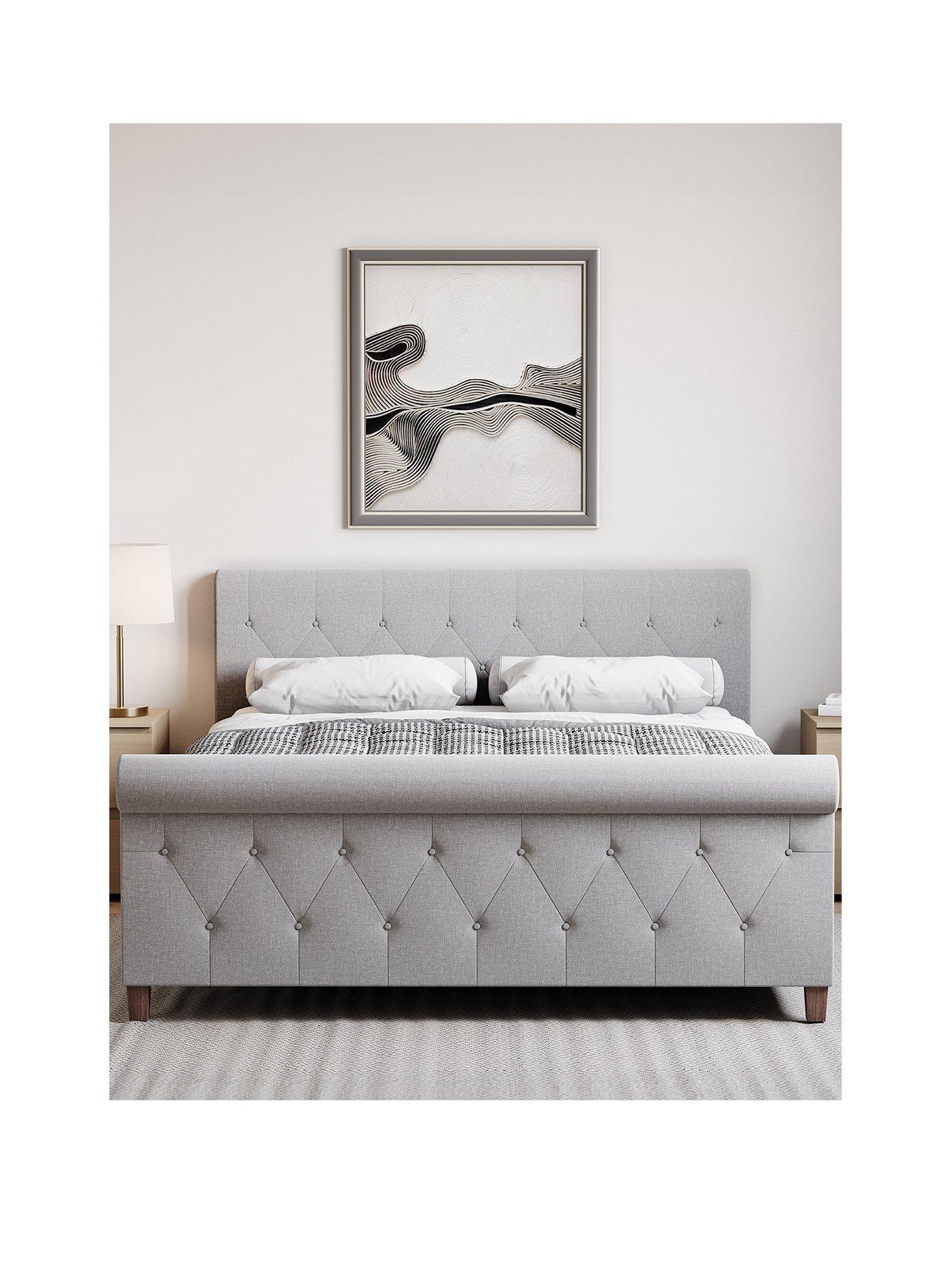  image of vida-designs-vittorio-linen-double-bed