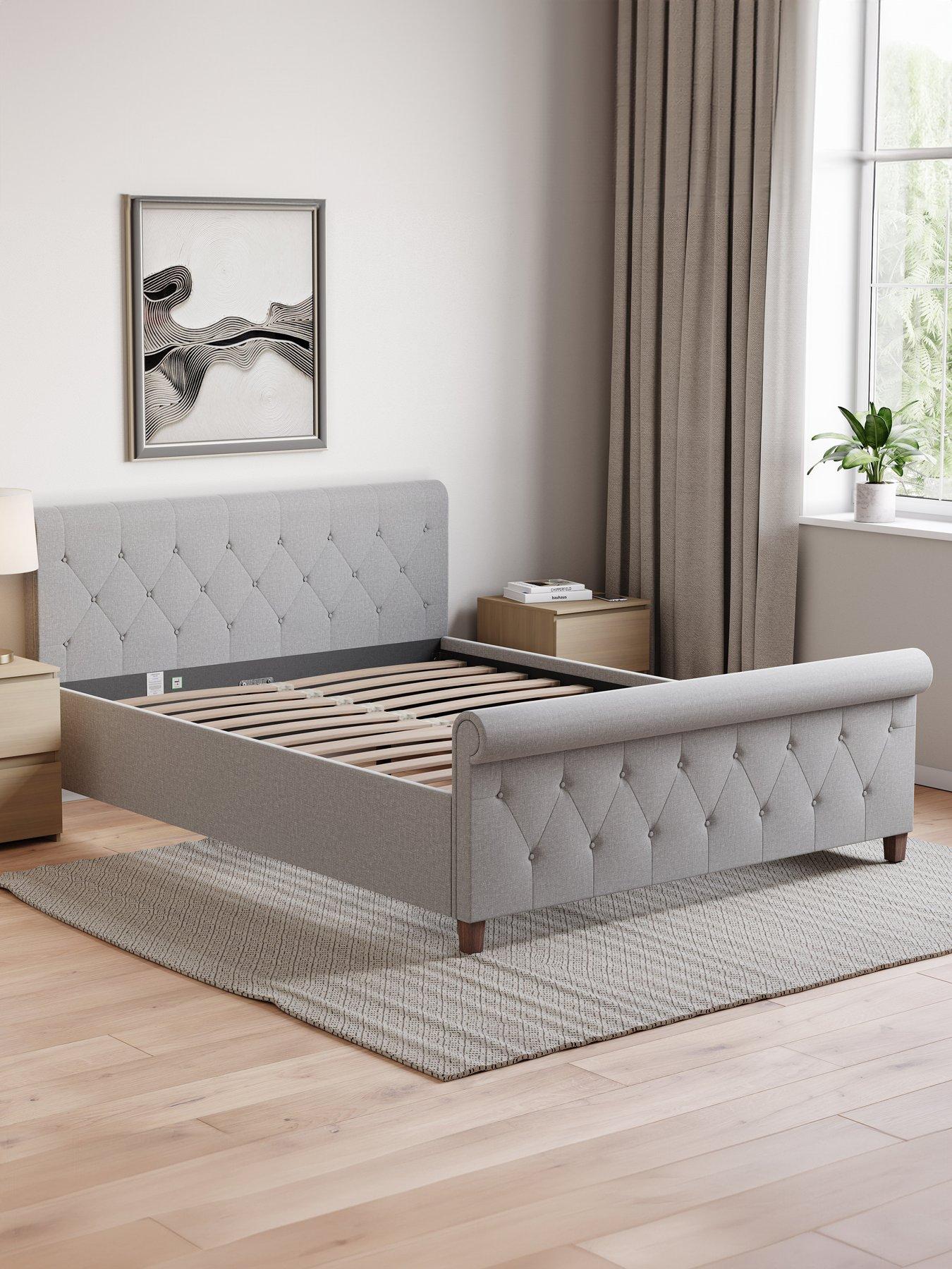  image of vida-designs-vittorio-linen-double-bed