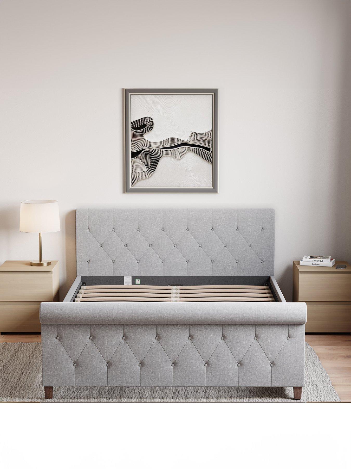  image of vida-designs-vittorio-linen-double-bed