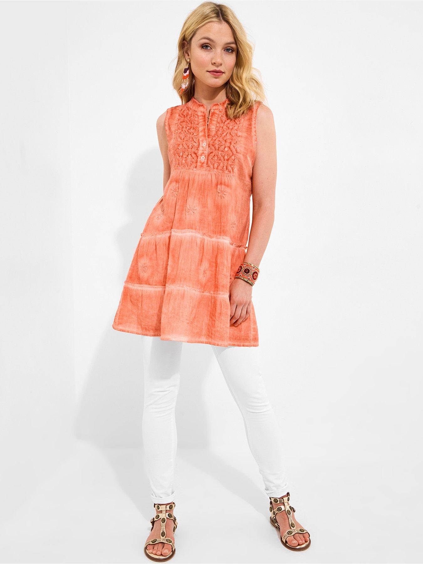  image of joe-browns-lana-embroidered-casual-tunic-orange