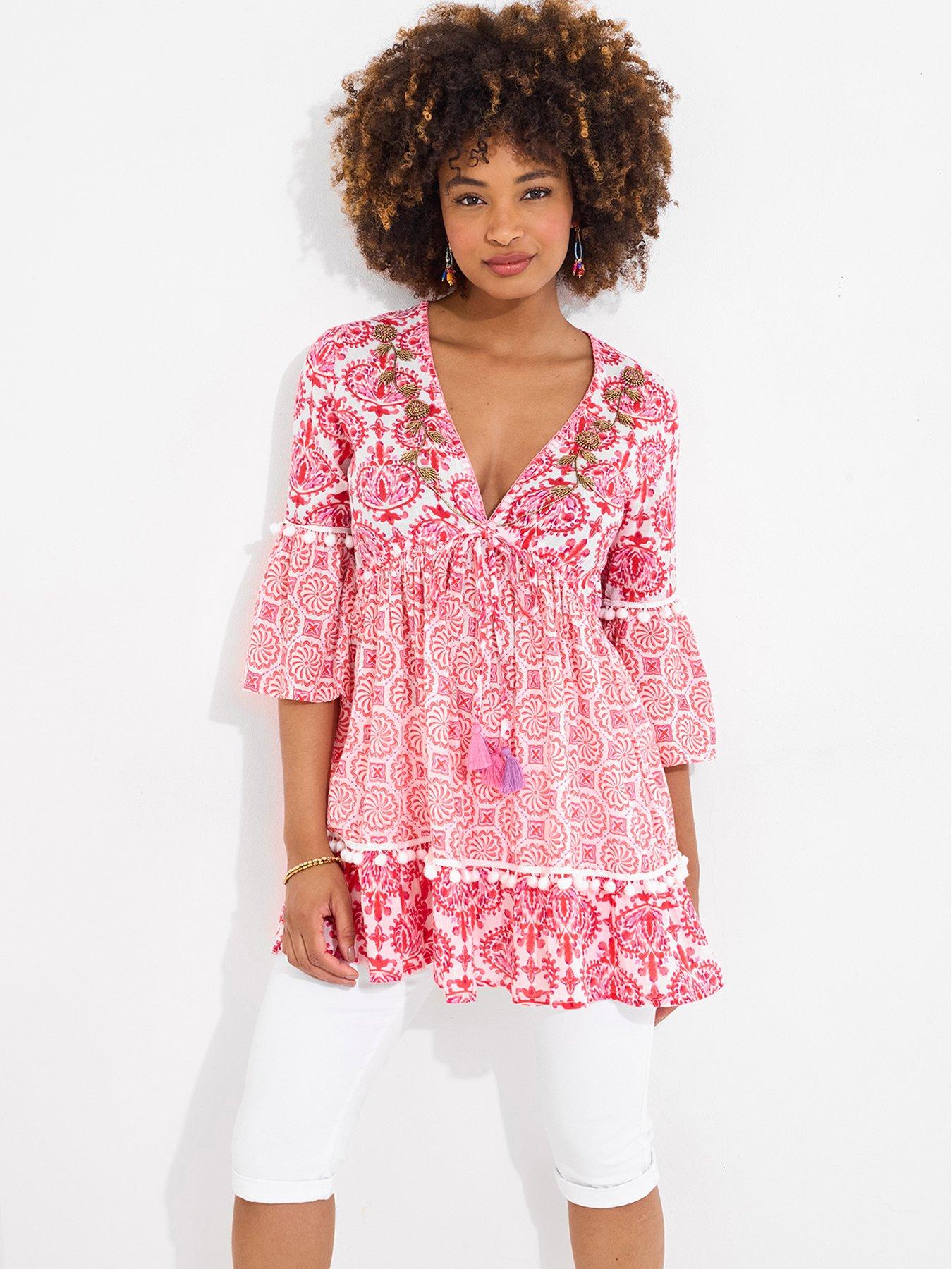 Joe Browns Printed Cotton Tunic - Pink