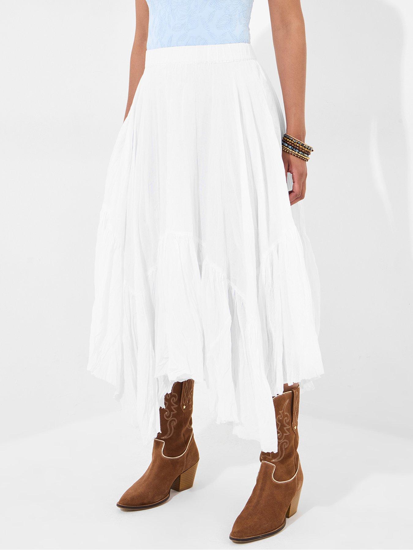 front image of joe-browns-boho-dreams-layered-skirt-white