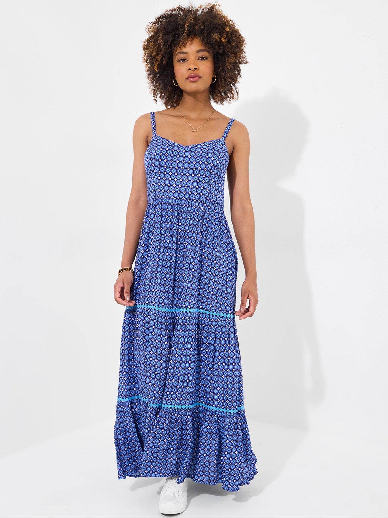  image of joe-browns-gina-printed-maxi-dress-blue