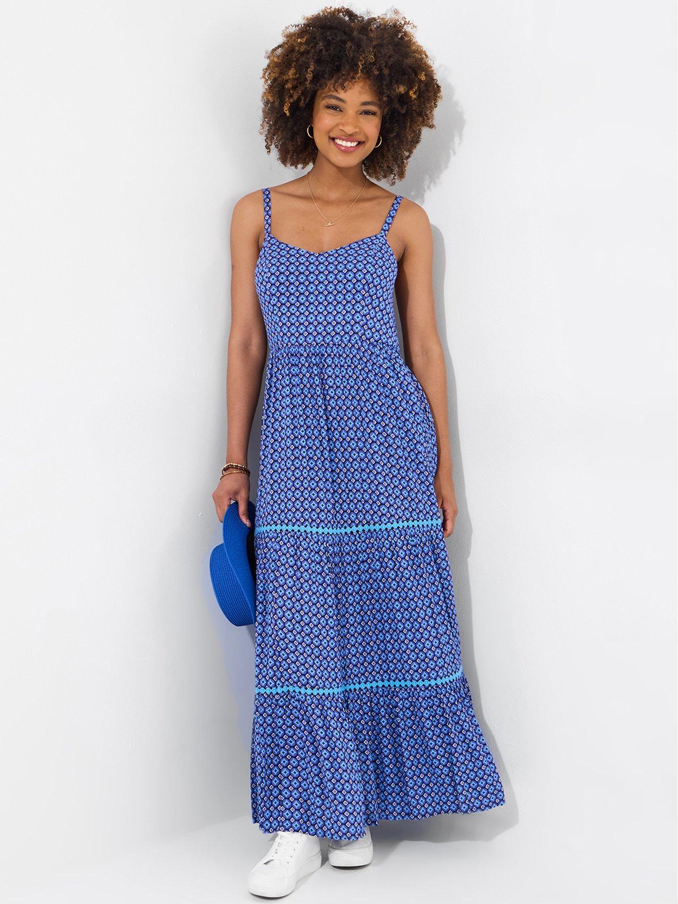  image of joe-browns-gina-printed-maxi-dress-blue