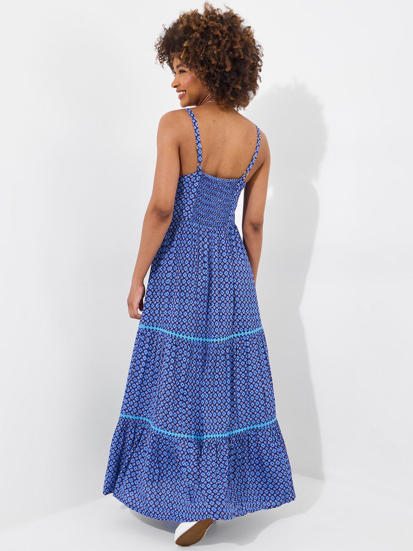  image of joe-browns-gina-printed-maxi-dress-blue