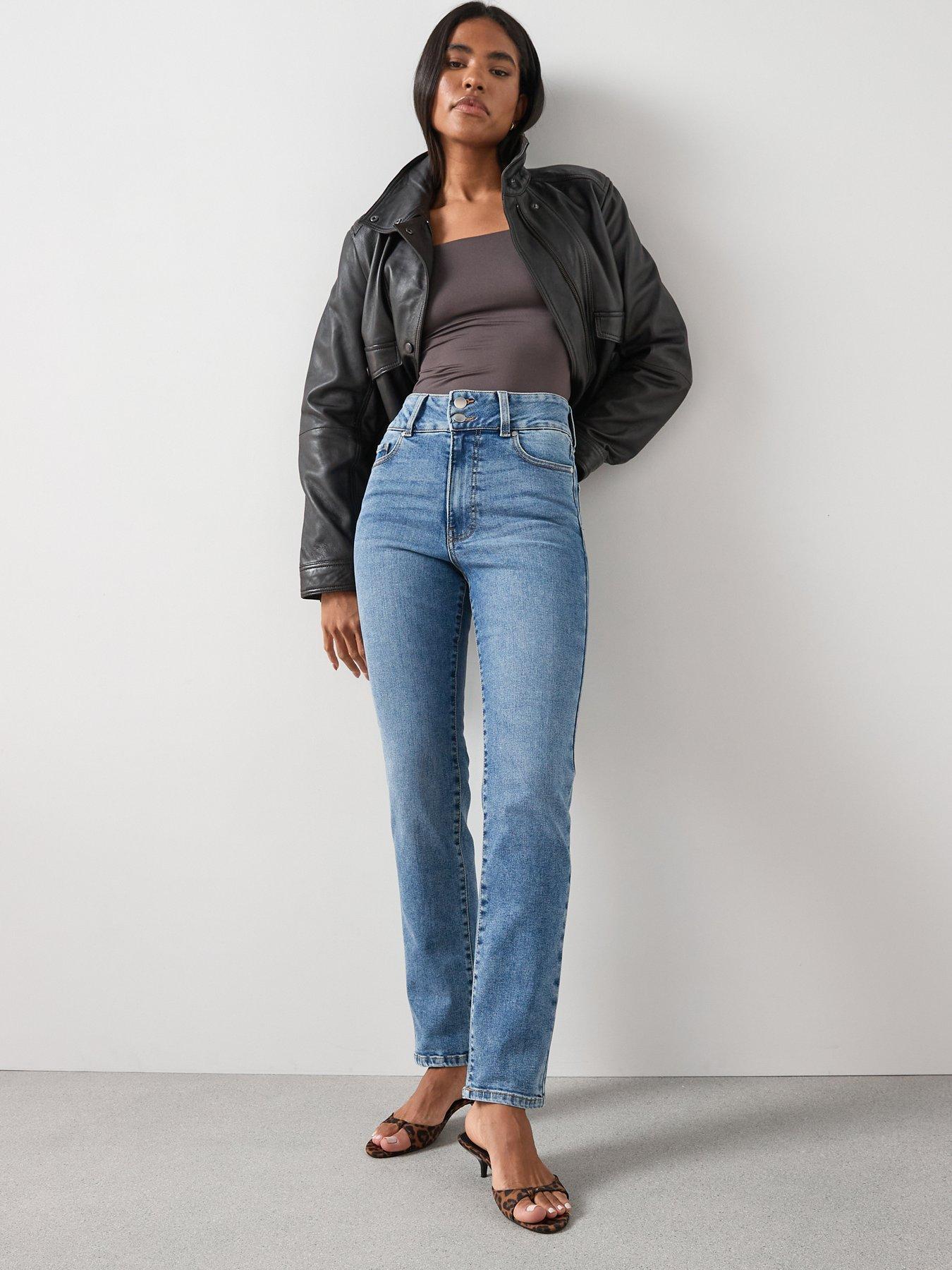 The Very Collection Shaping Straight Fit Jeans - Mid Wash
