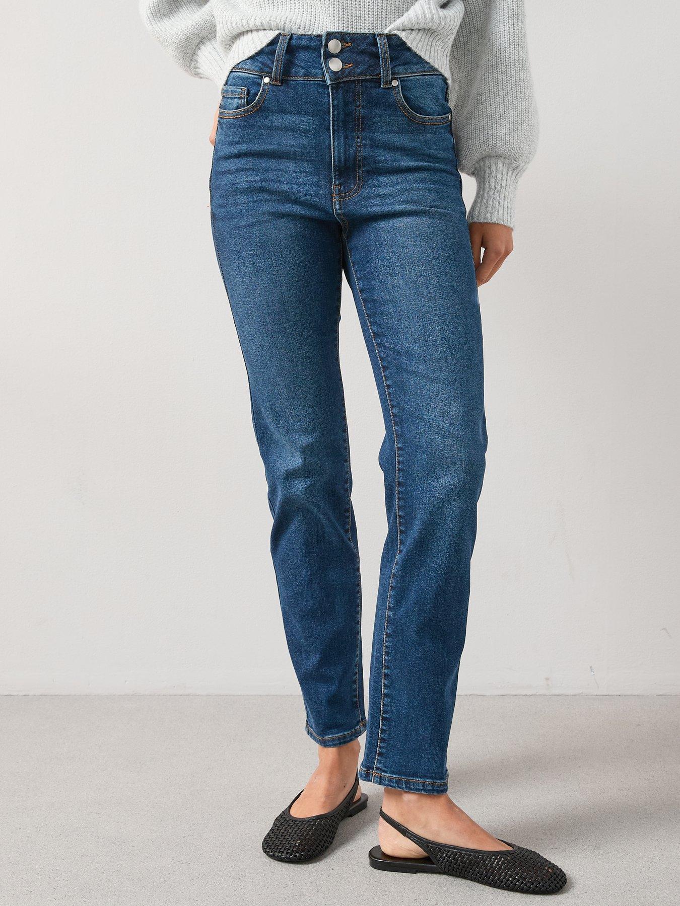 undefined Shaping Straight Fit Jeans - Dark Wash