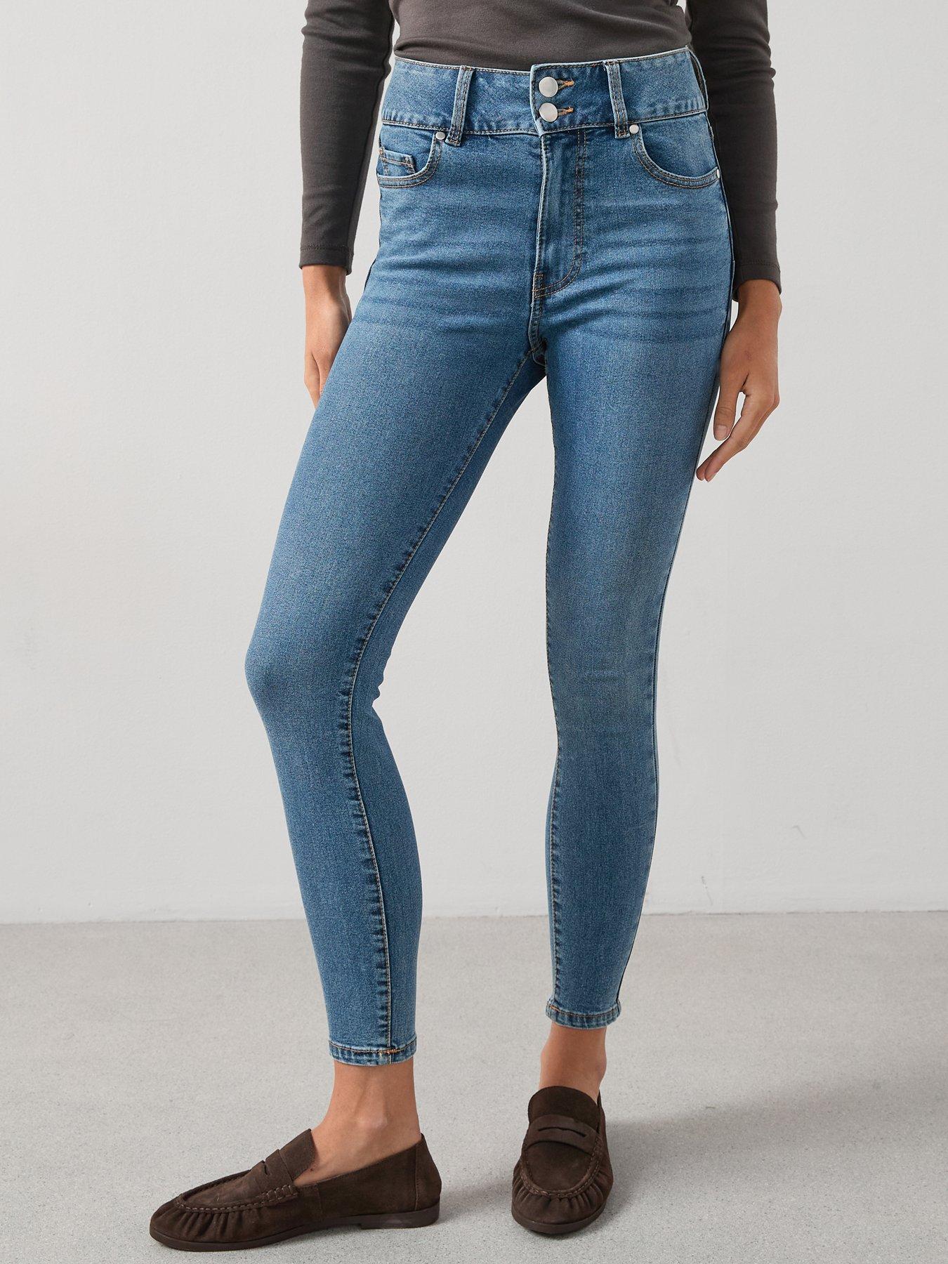 undefined Shaping Skinny Jeans - Mid Wash