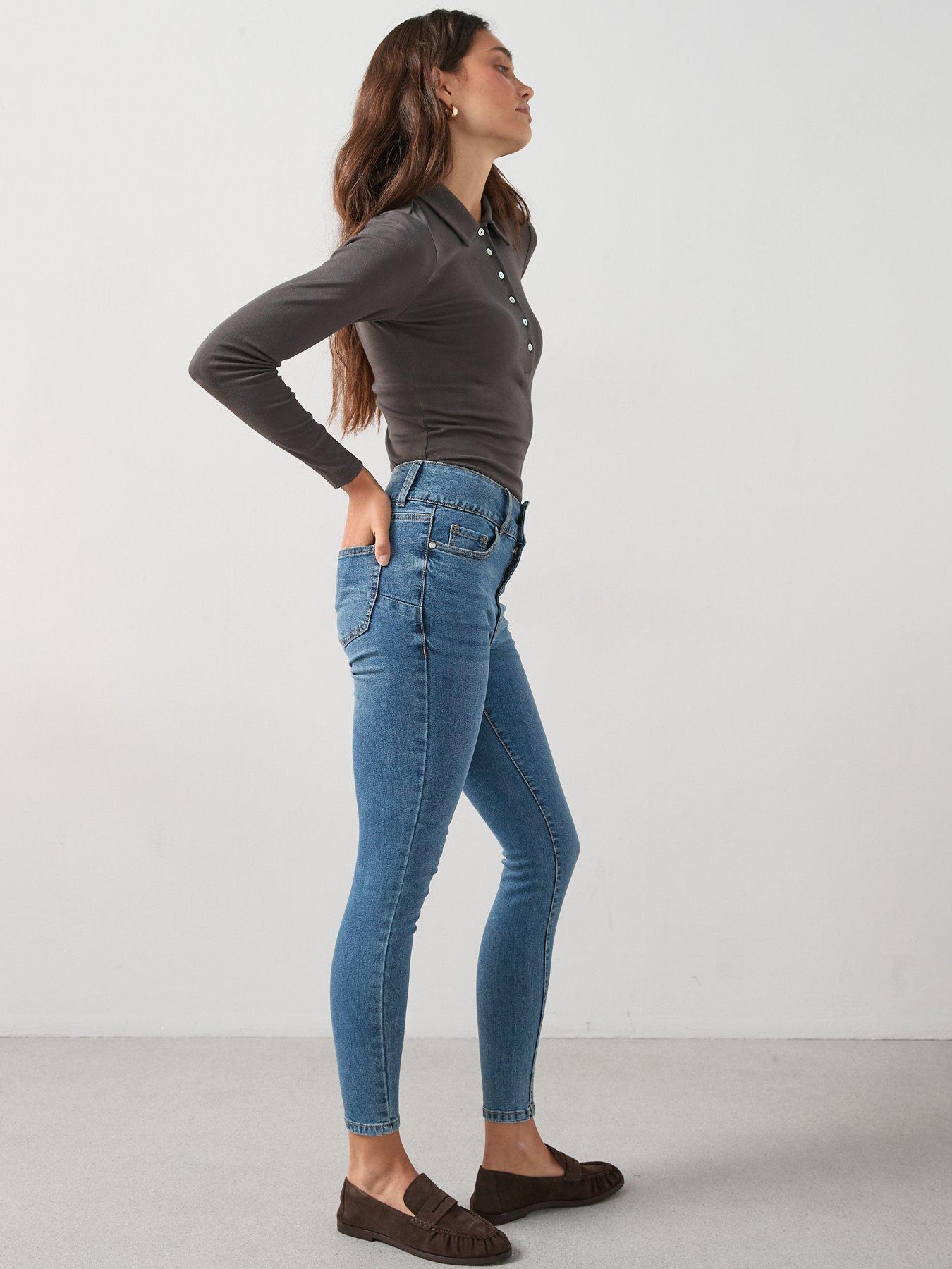 Image 6 of 6 of V by Very Shaping Skinny Jeans - Mid Wash