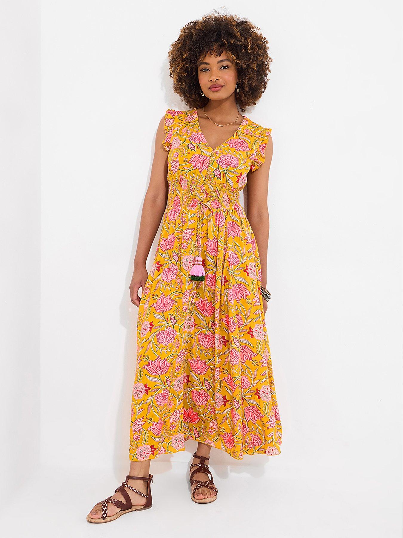 undefined Petite Alyssa Printed Maxi Dress - Yellow