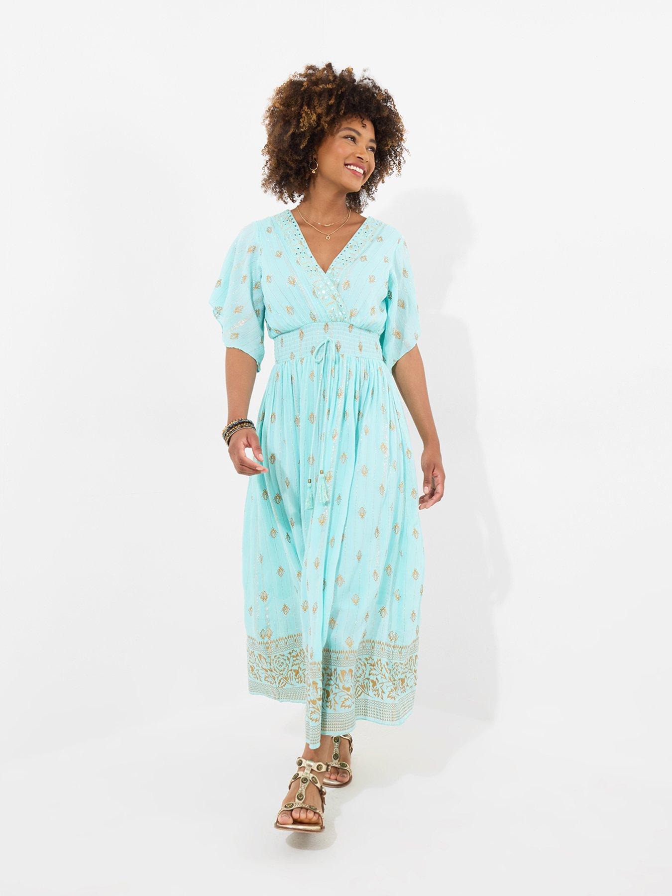 Image 1 of 6 of Joe Browns Petite Reflections Embellished Maxi Dress - Blue