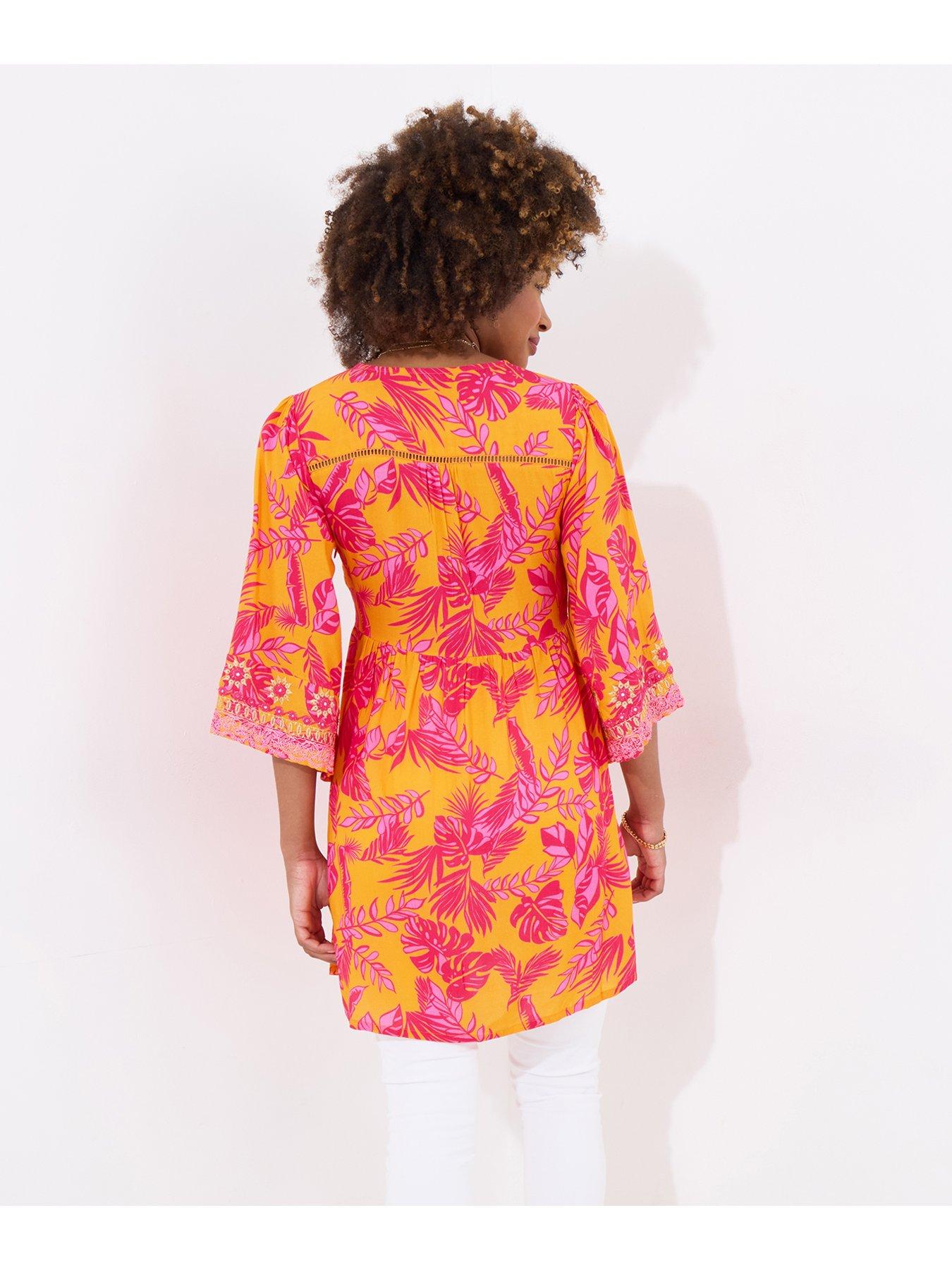  image of joe-browns-the-heat-of-summer-embroidered-tunic-orange