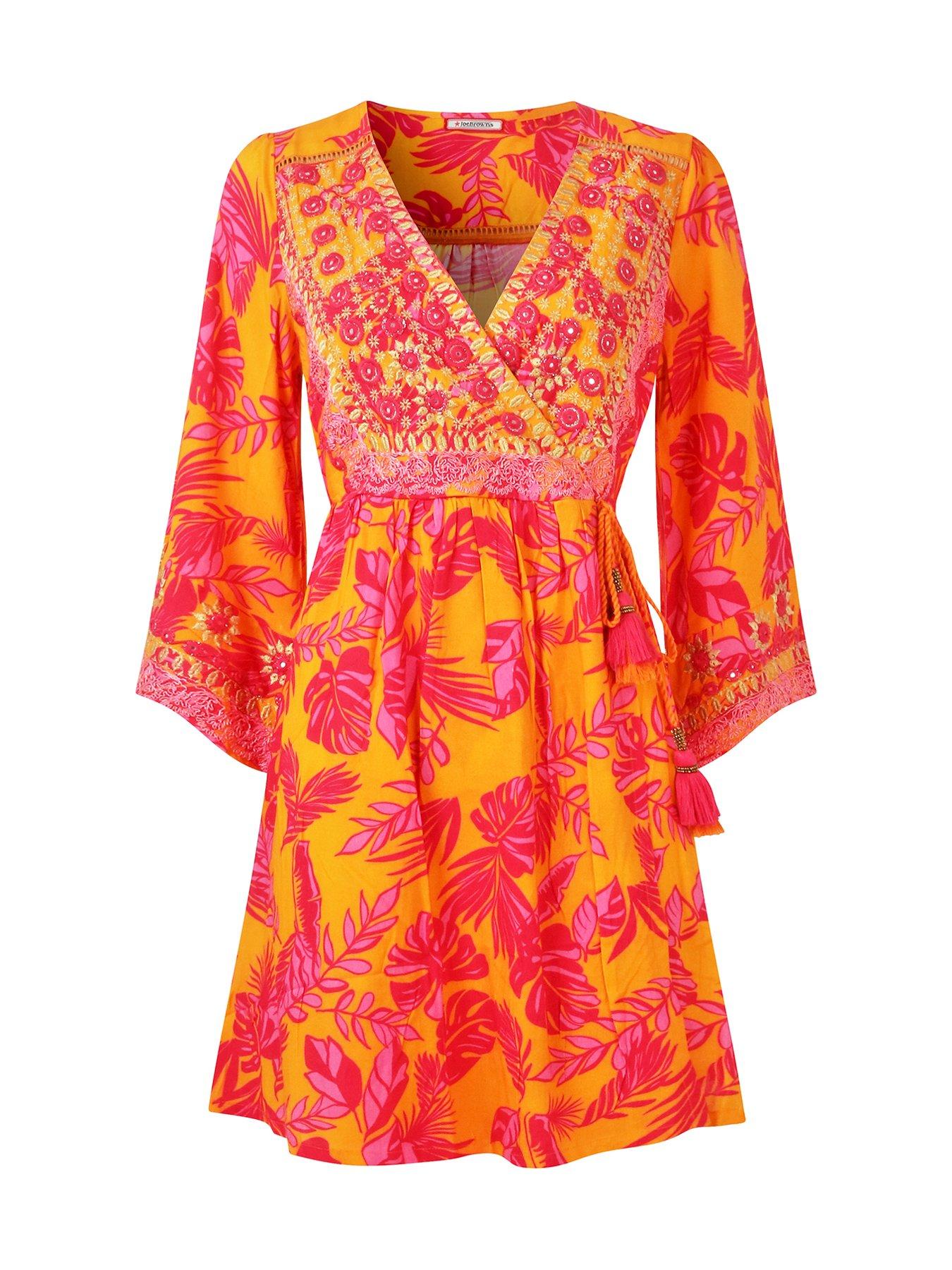  image of joe-browns-the-heat-of-summer-embroidered-tunic-orange