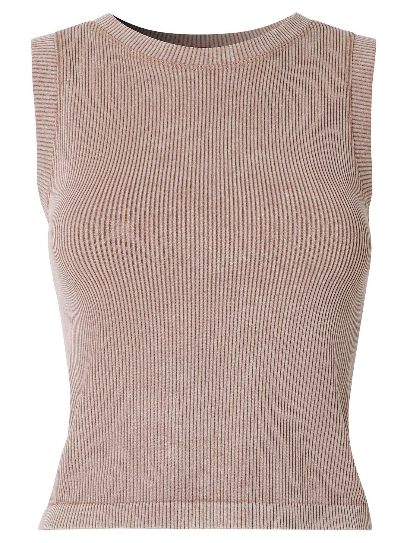  image of joe-browns-perfect-summer-ribbed-vest-brown
